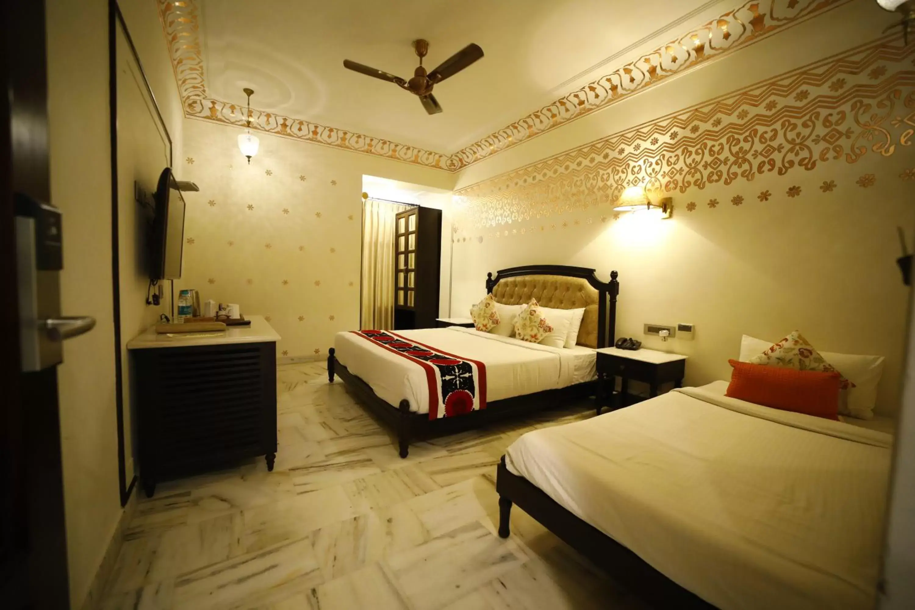 Photo of the whole room, Bed in Laxmi Palace Heritage Boutique Hotel