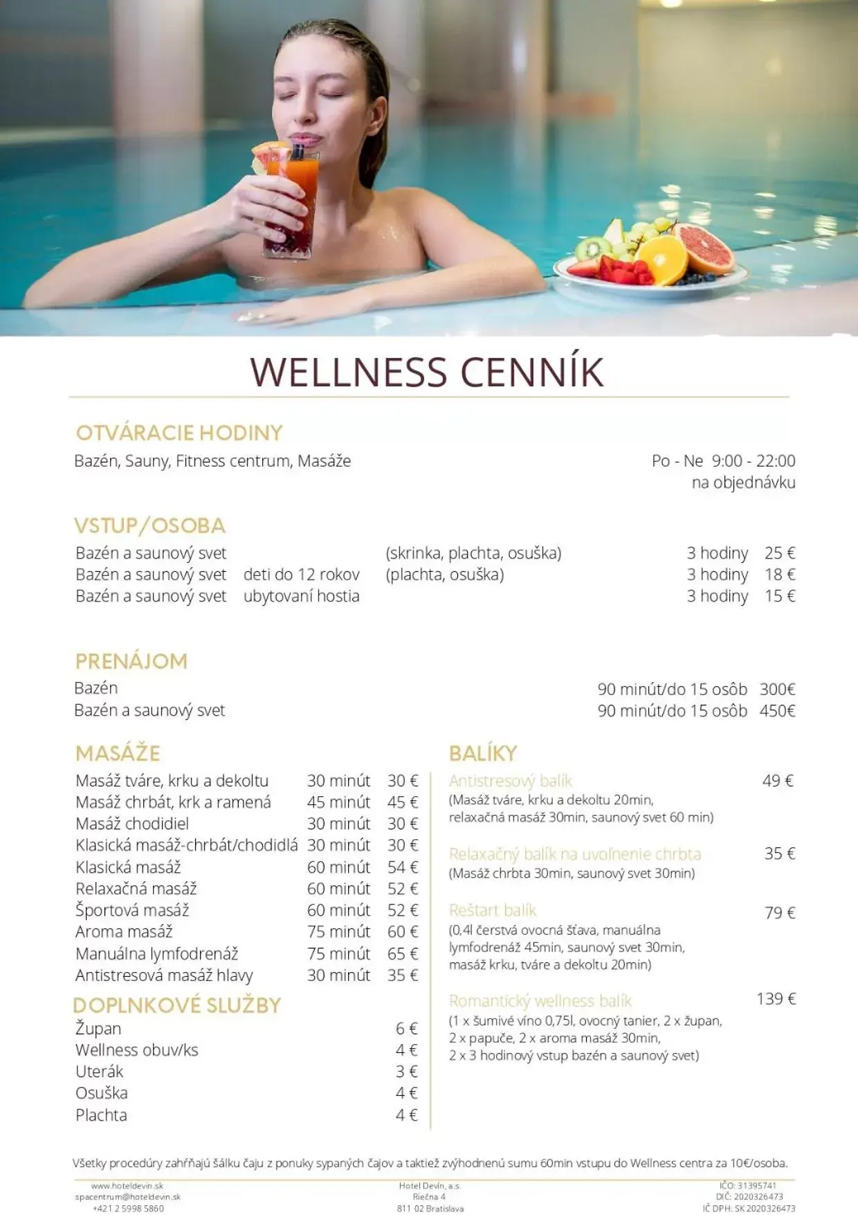 Spa and wellness centre/facilities in Hotel Devín