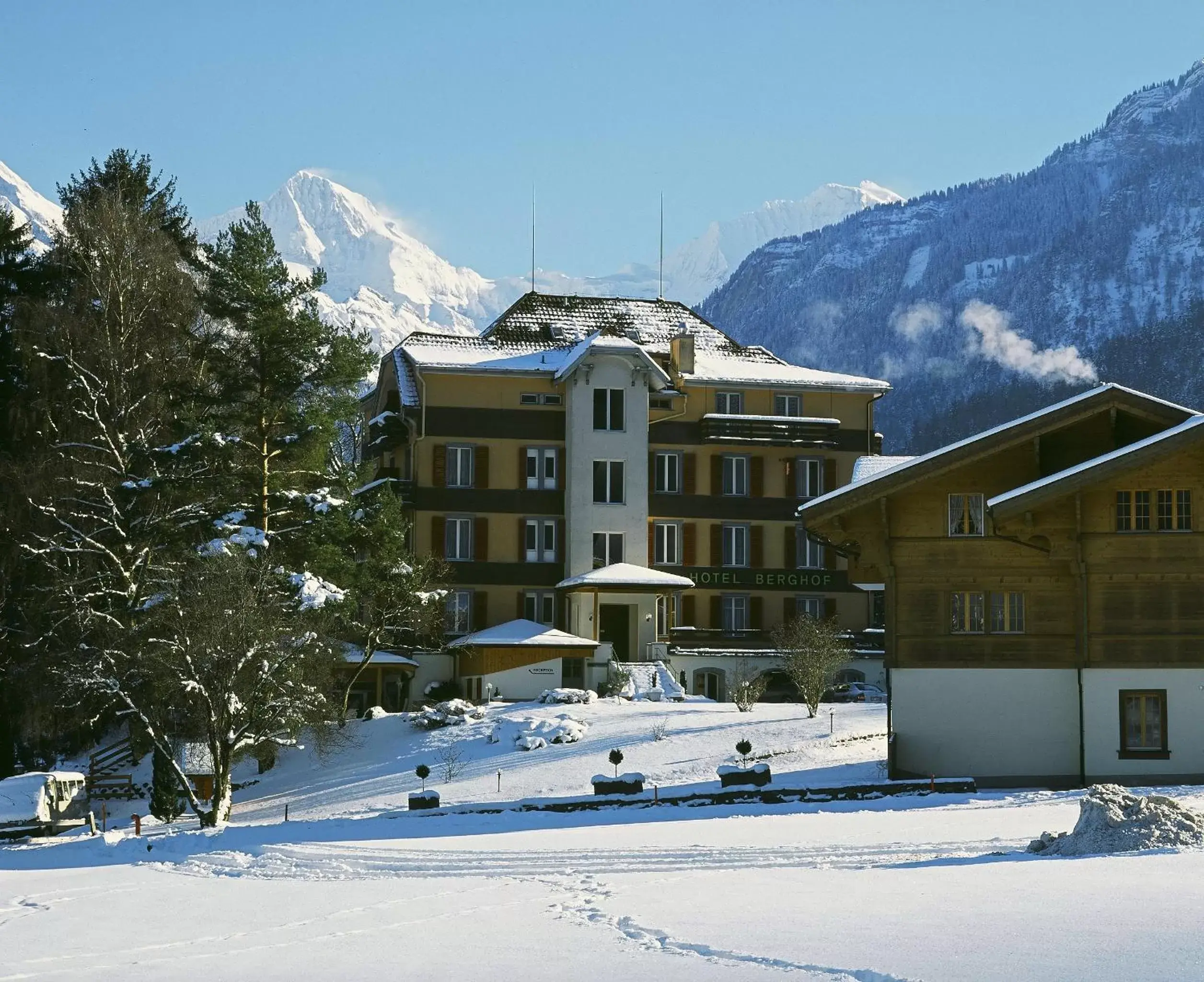 Property building, Winter in Hotel Berghof Amaranth