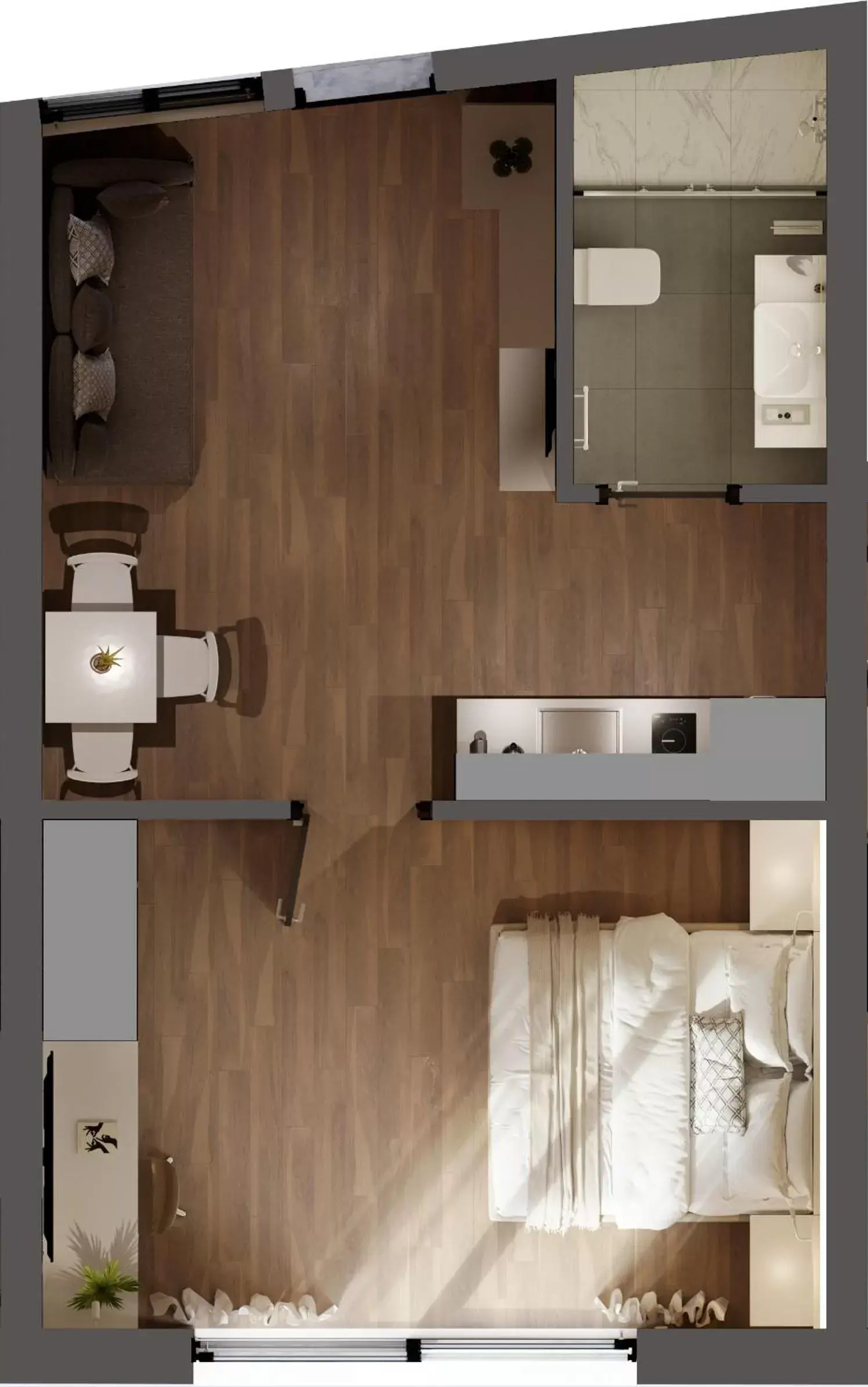 Floor plan, Bathroom in Athens Hill Luxury Apartments
