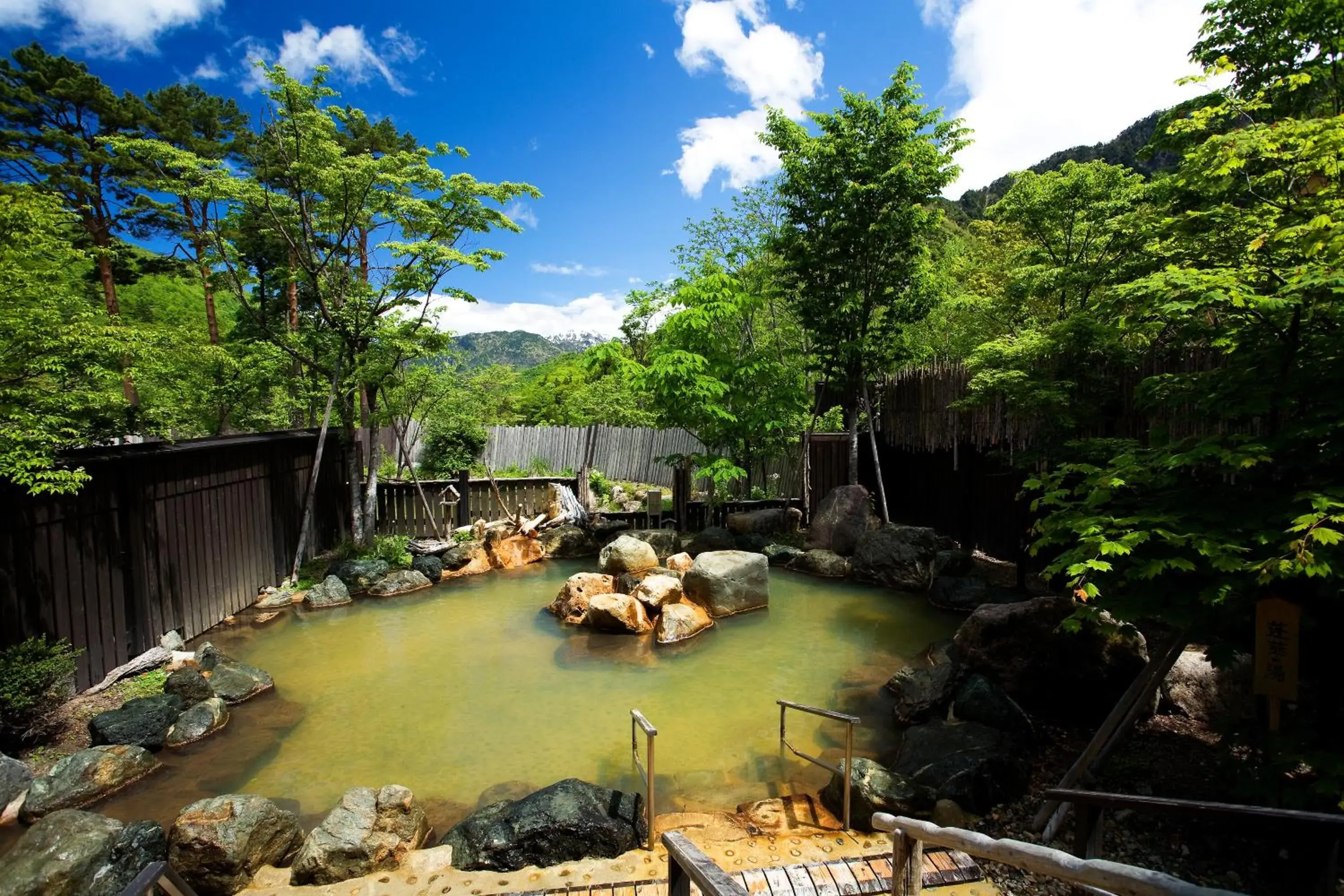 Open Air Bath in Okuhida Hot spring Miyama Ouan