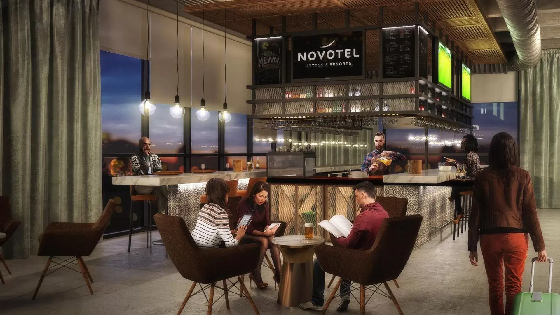Lounge or bar, Restaurant/Places to Eat in Novotel Mexico City Toreo
