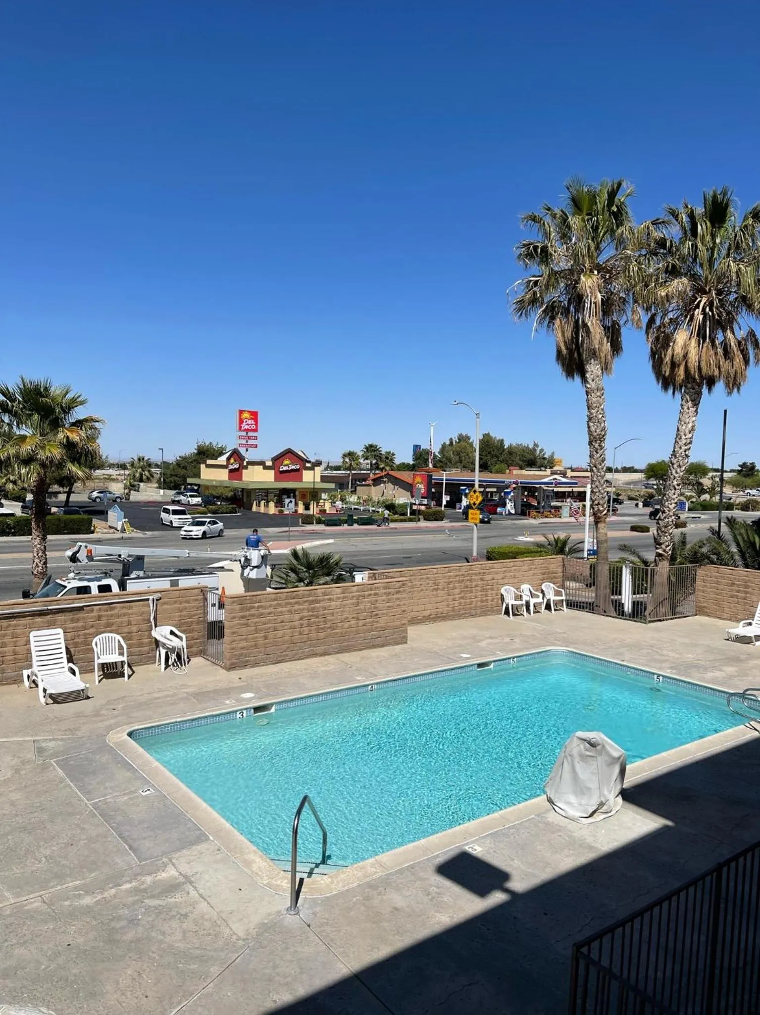 Pool view in Palms Inn & Suites