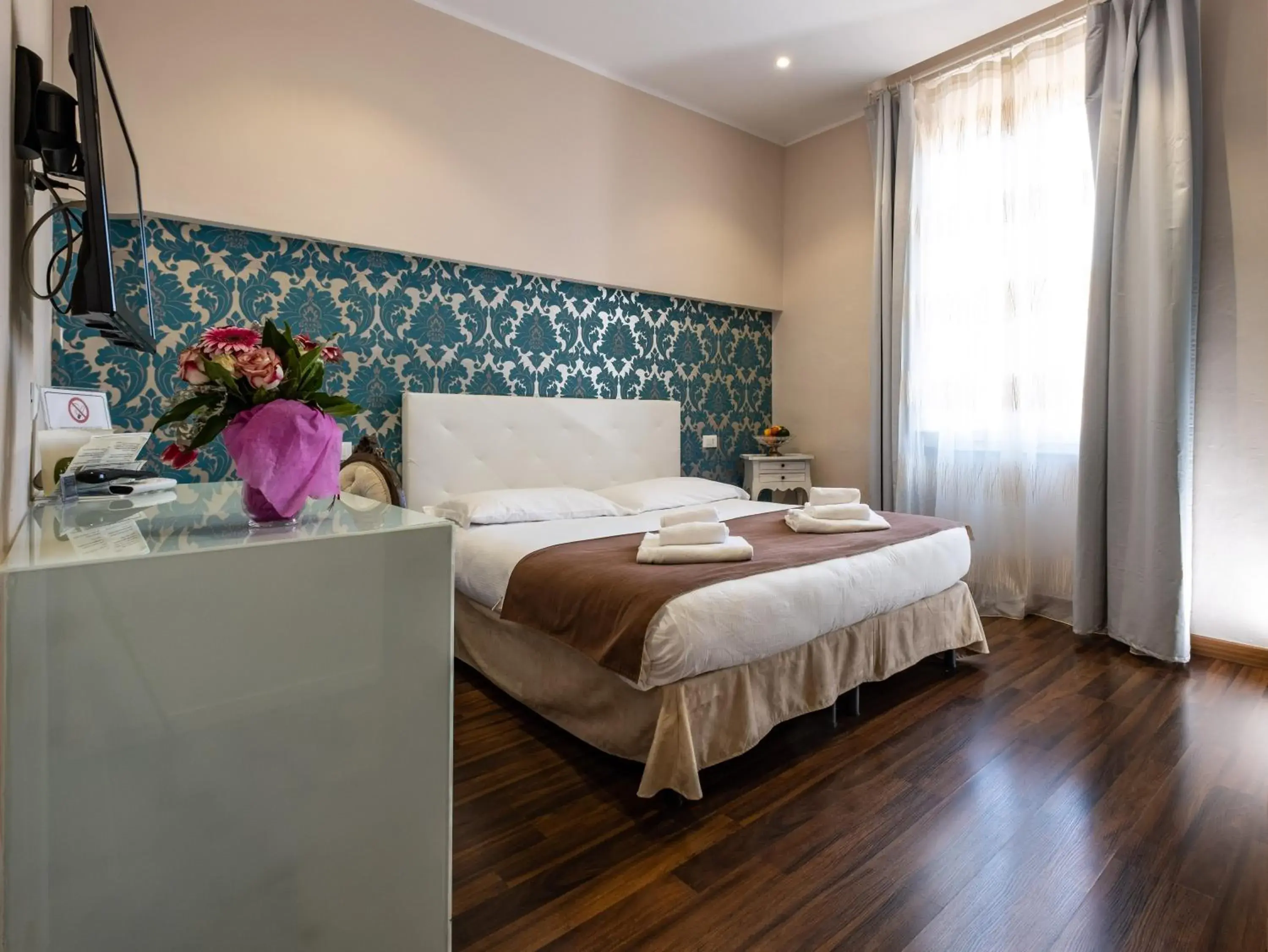 Bed in Antico Hotel Moderno