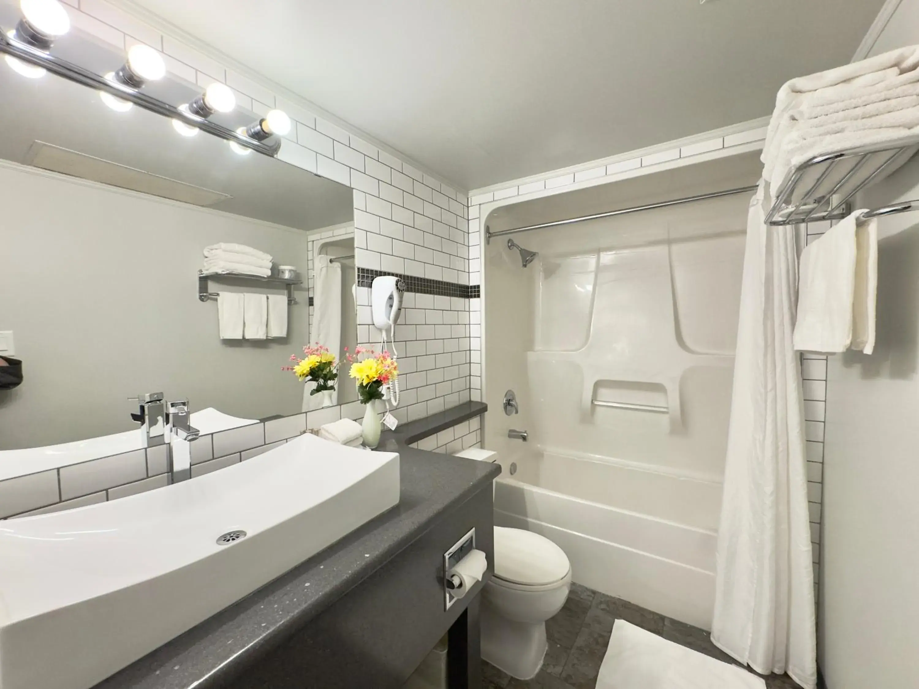 Shower, Bathroom in DIVYA SUTRA Riviera Plaza and Conference Centre, Vernon, BC