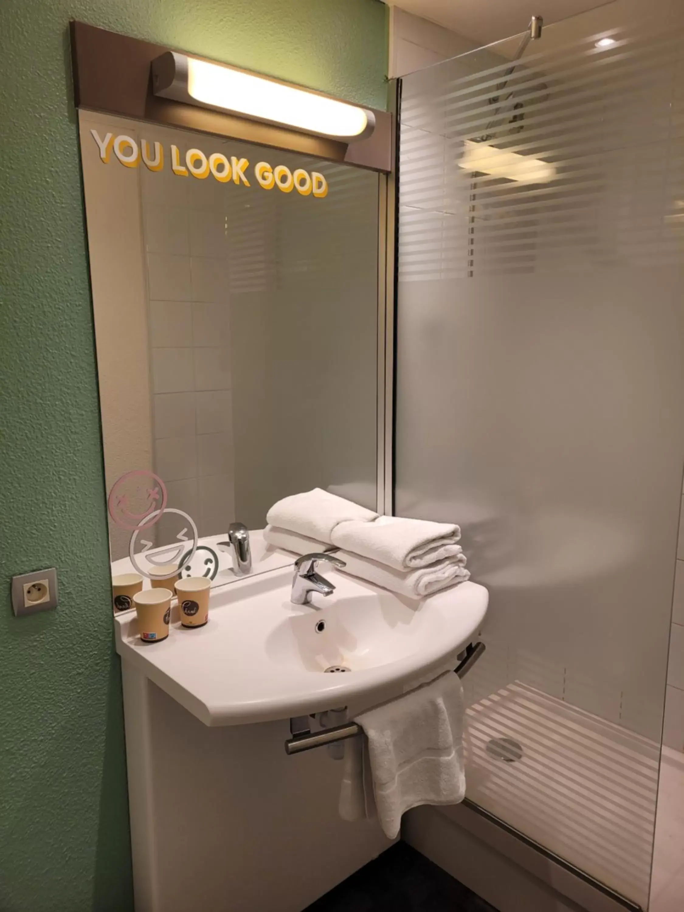 Shower, Bathroom in Premiere Classe Lyon Nord Dardilly