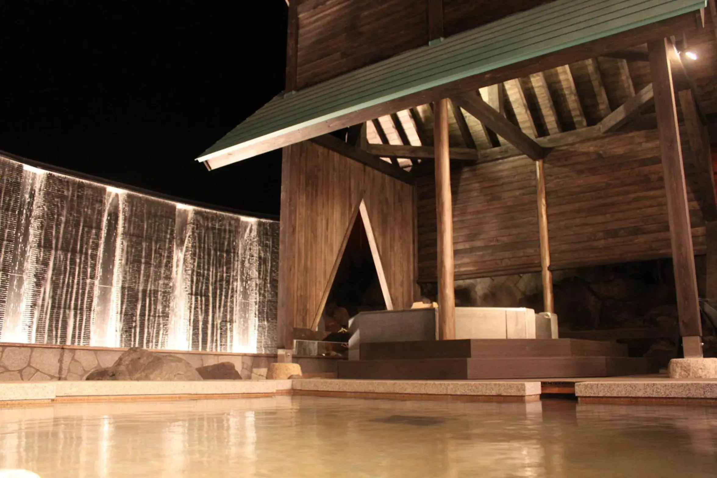Night, Swimming Pool in Kusatsu Onsen Hotel Village