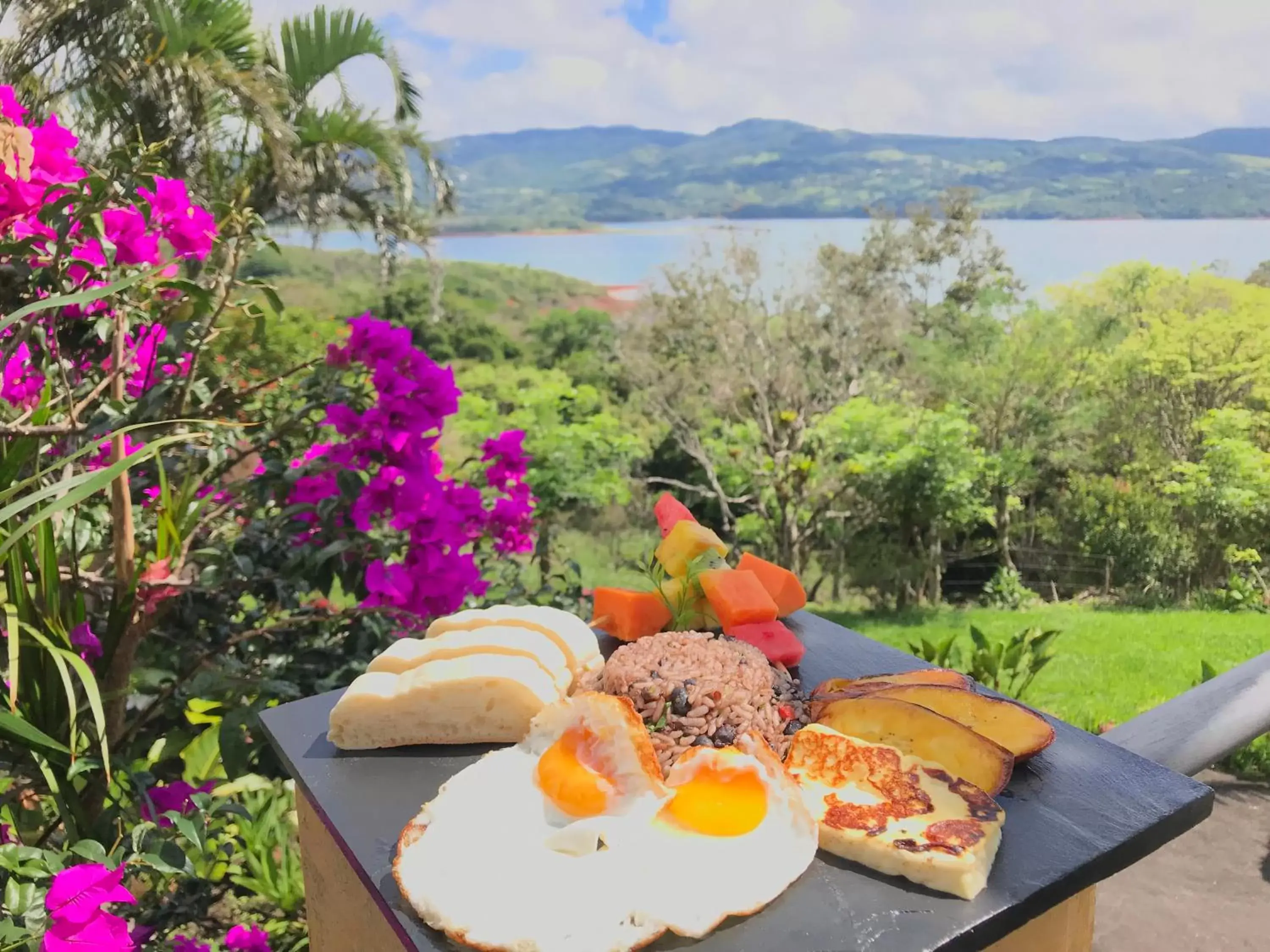 Breakfast, Mountain View in Lake Arenal Brewery & Hotel