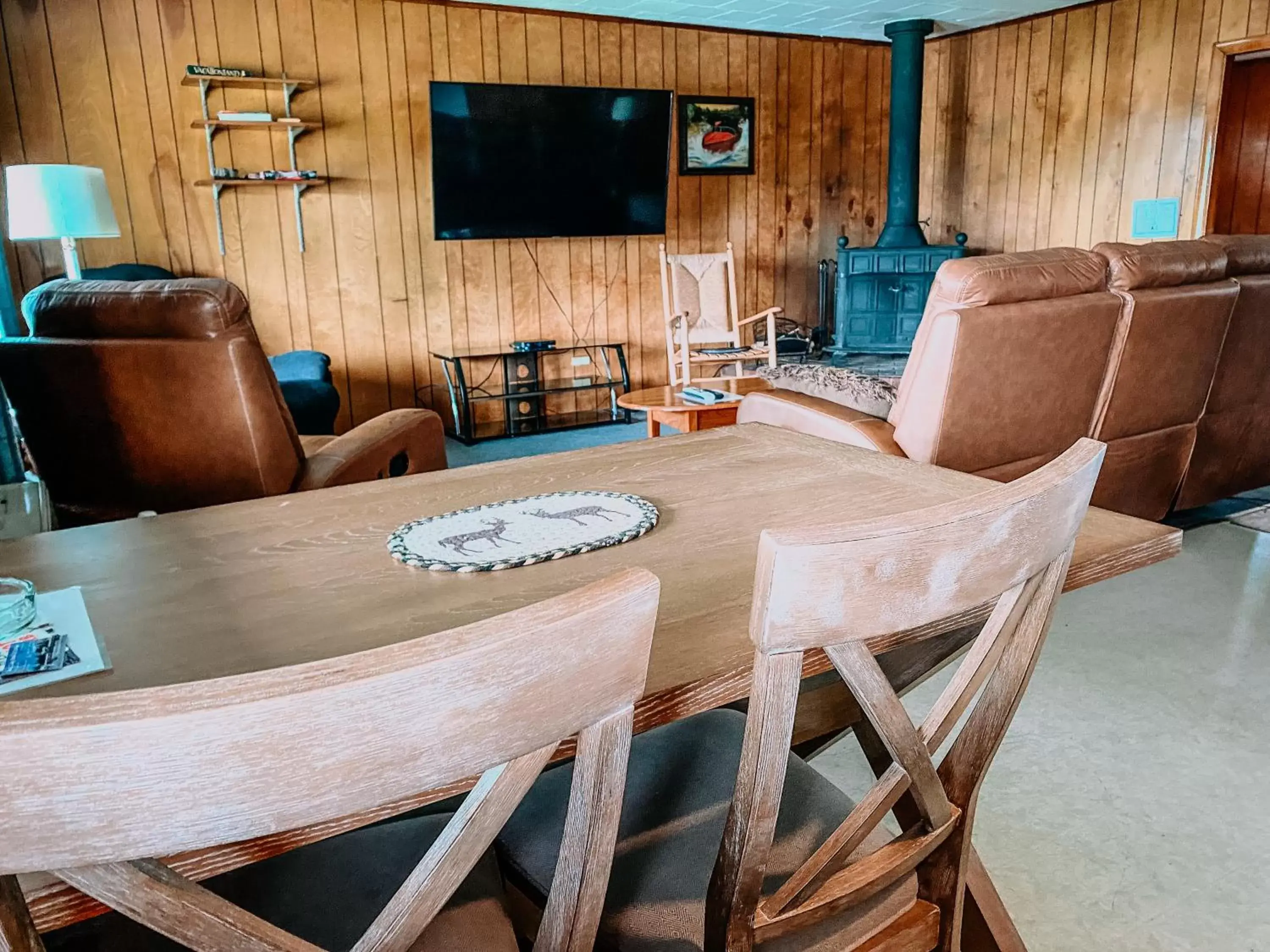 Seating area in Rangeley Town & Lake