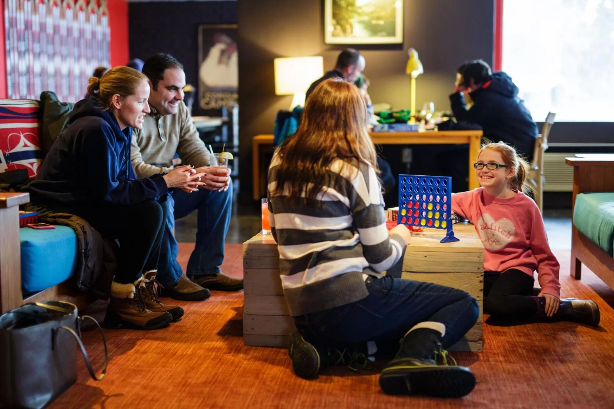 Communal lounge/ TV room in Lake House at High Peaks Resort
