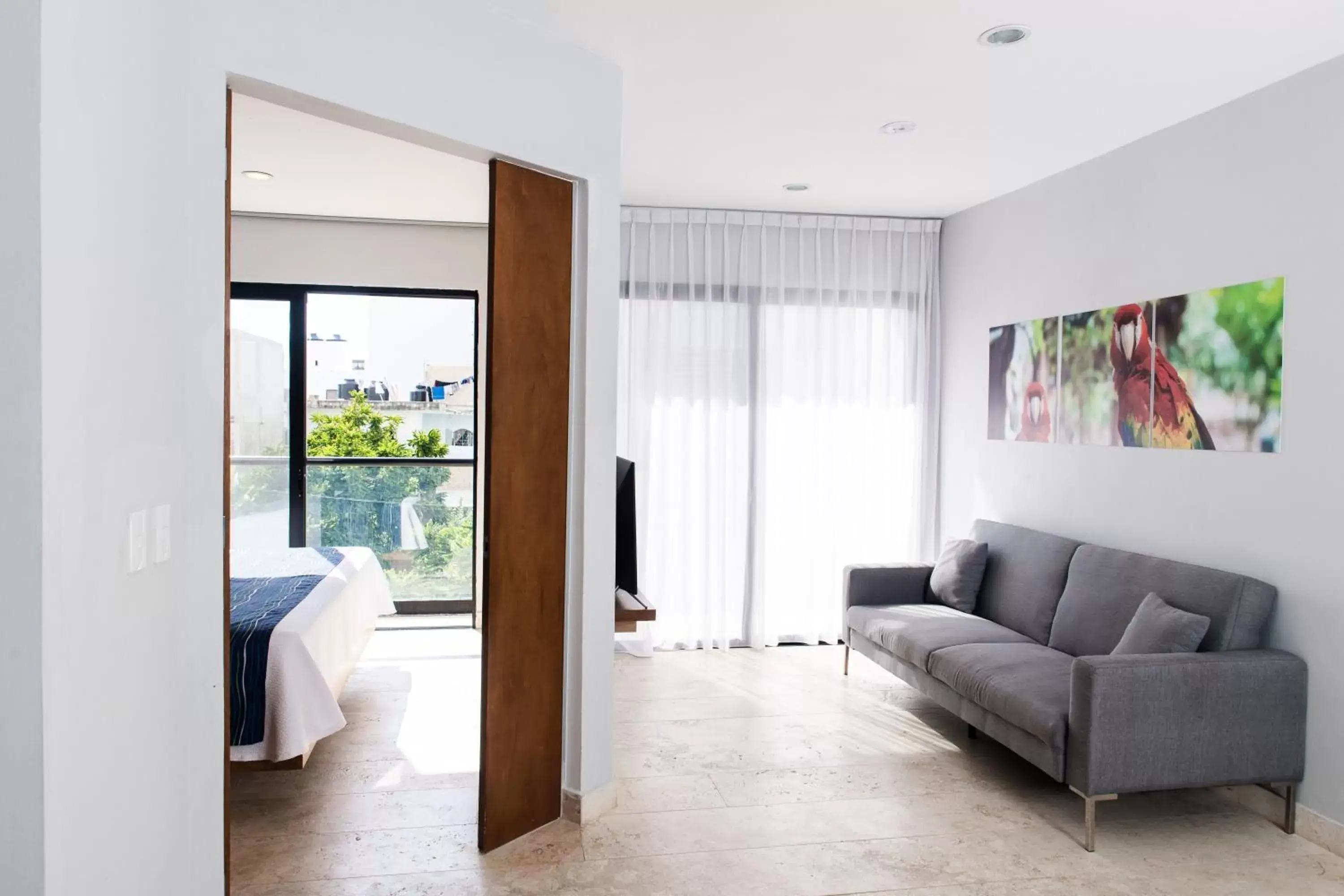 Bed, Seating Area in Hotelito del Mar Playa del Carmen