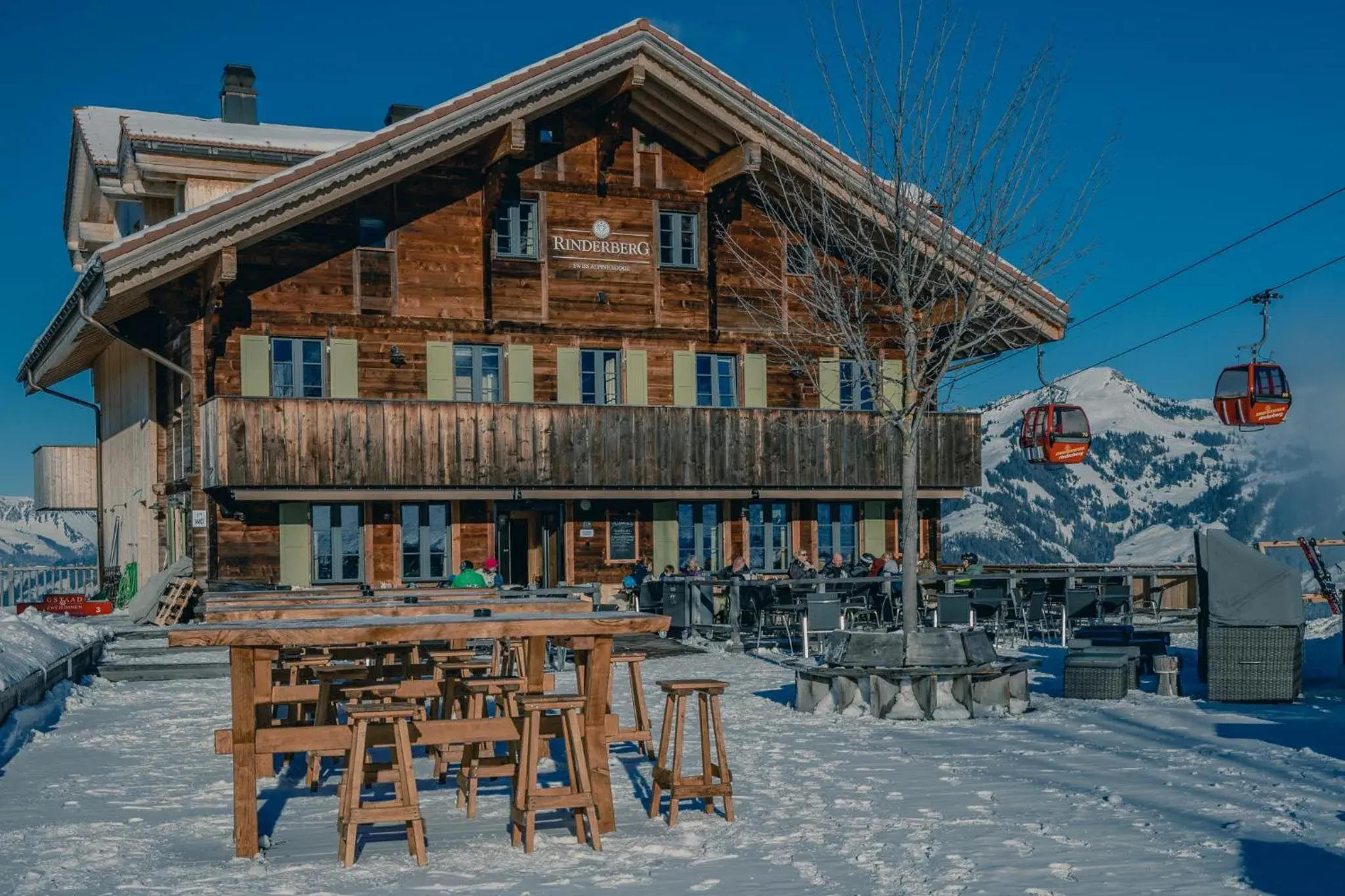 Property building, Winter in Rinderberg Swiss Alpine Lodge