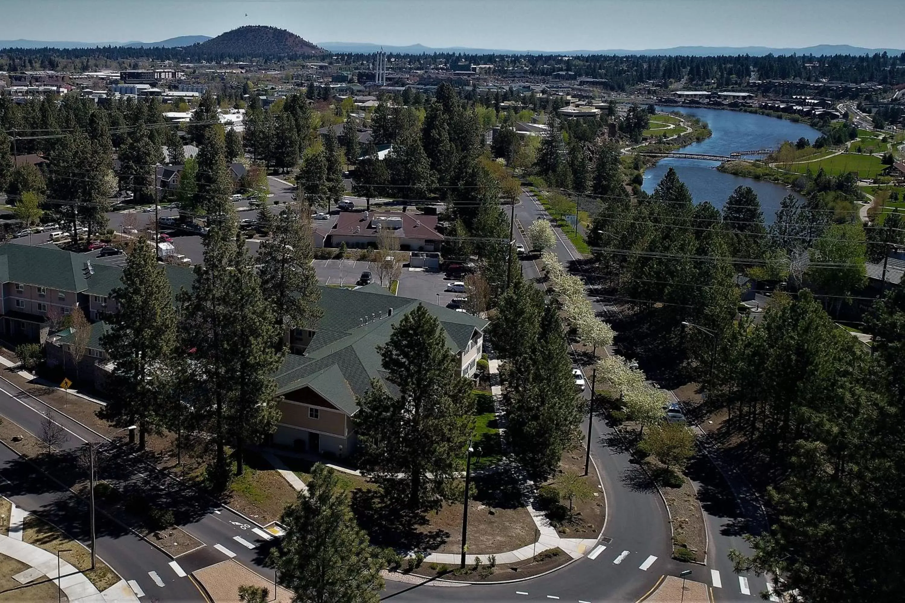 Property building, Bird's-eye View in TownePlace Suites Old Mill District, Bend Near Mt Bachelor