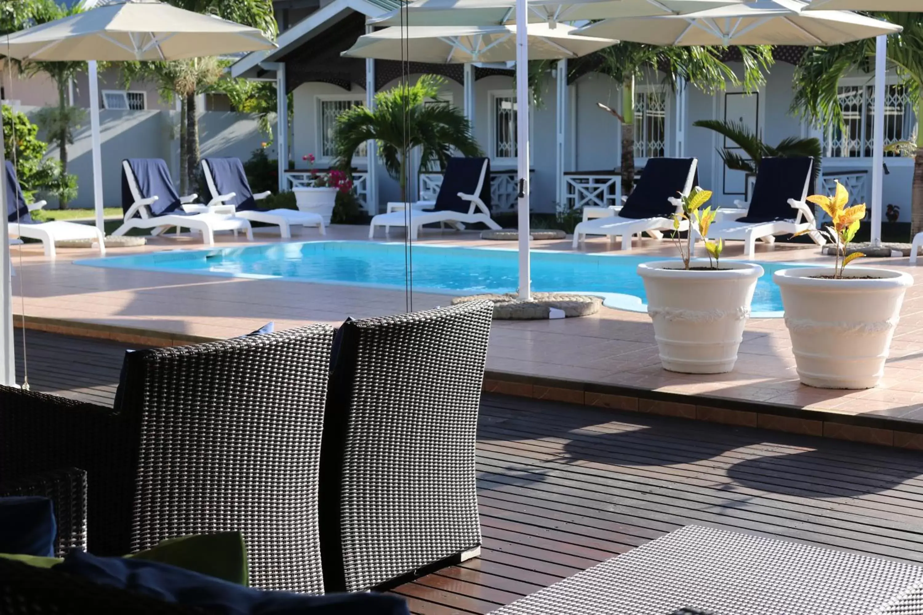 Seating area, Swimming Pool in Hotel La Roussette