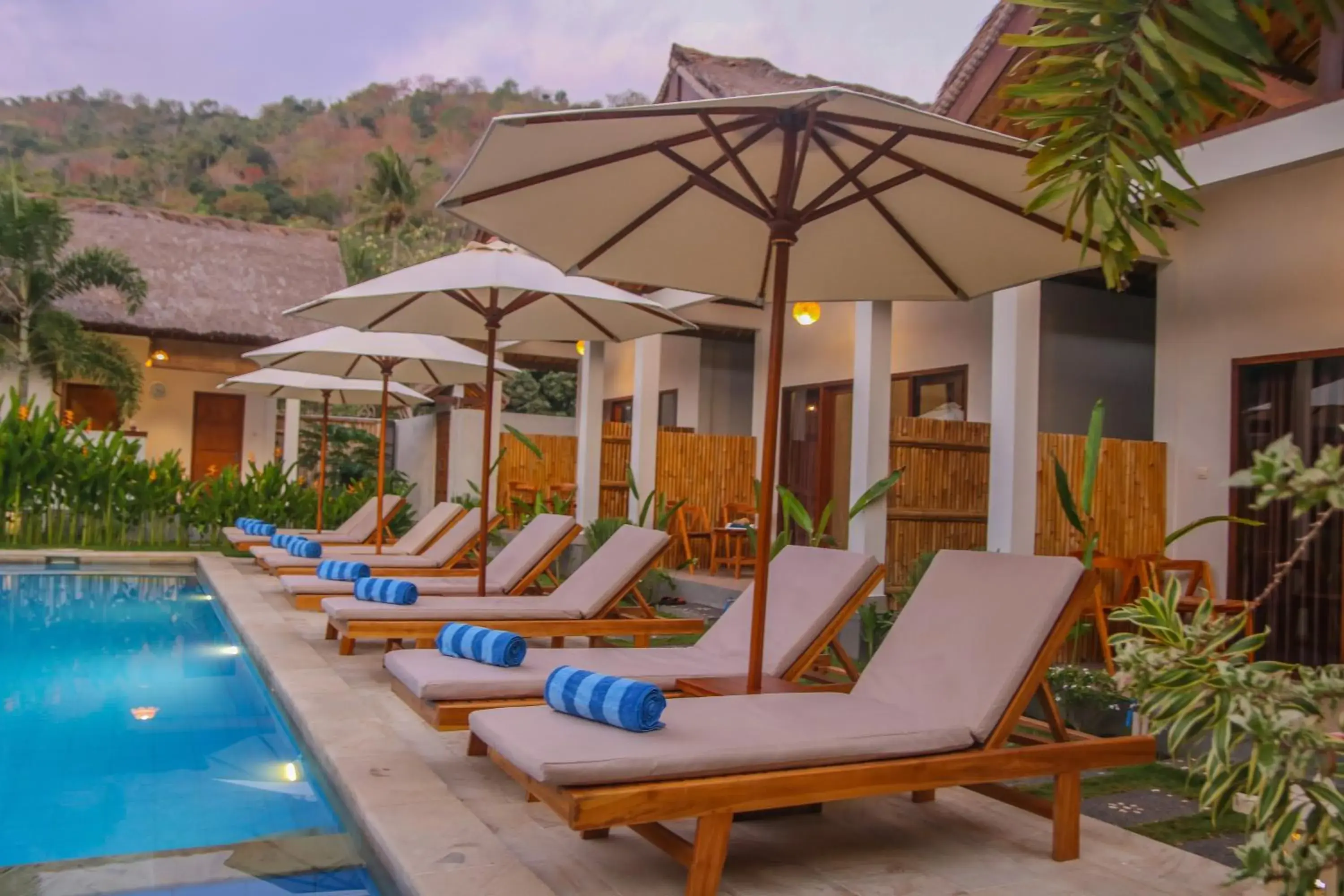 Pool view in Cozy Cottages Lombok Pool view in Cozy Cottages Lombok