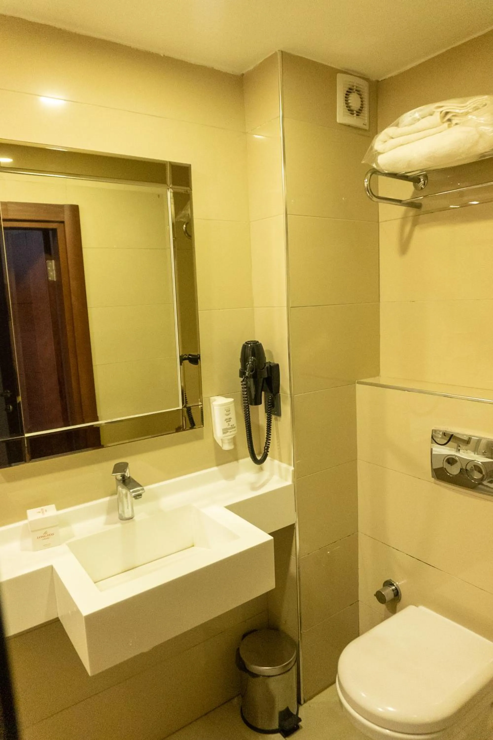 towels, Bathroom in Trass Hotel