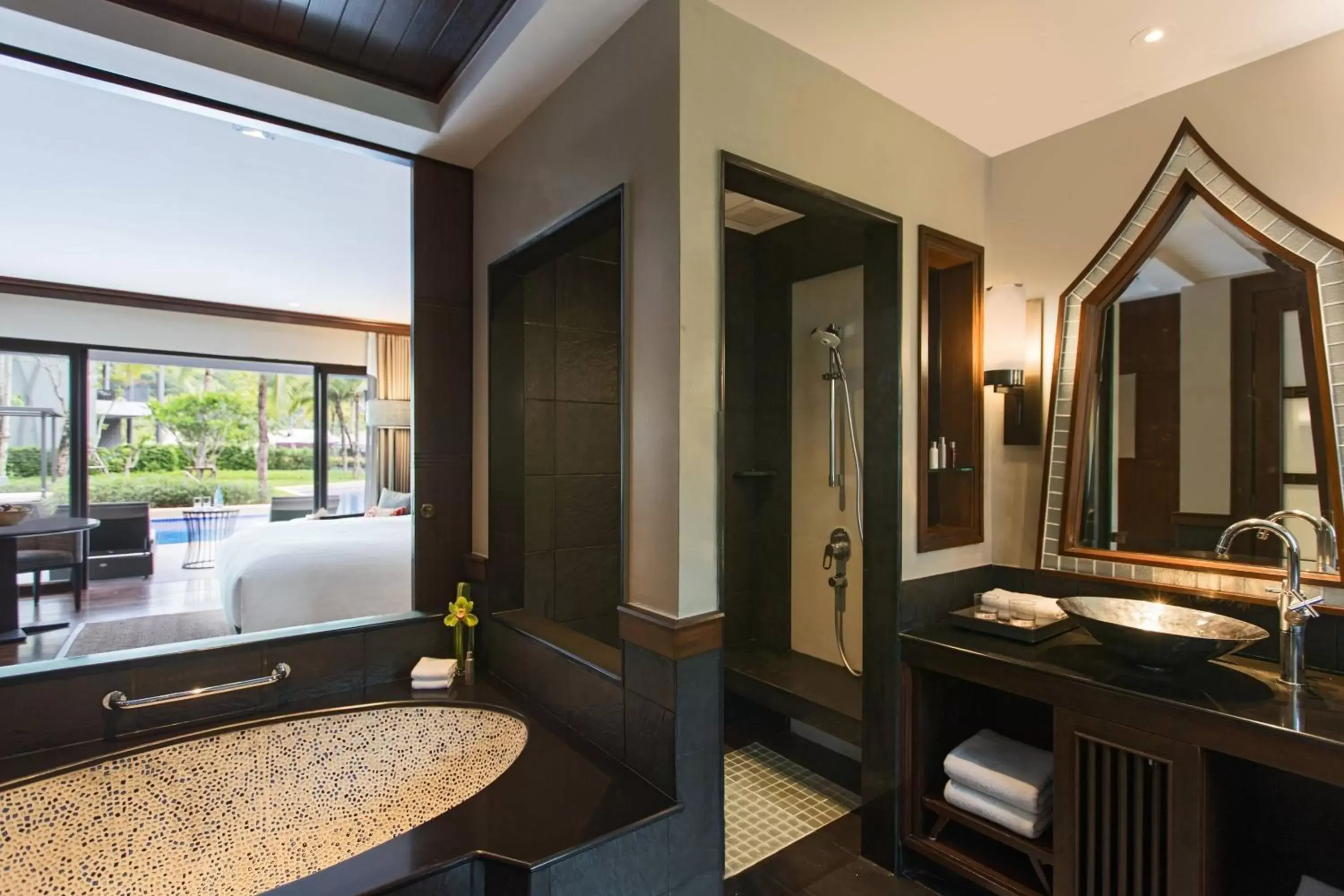 Swimming pool, Bathroom in Phuket Marriott Resort and Spa, Nai Yang Beach