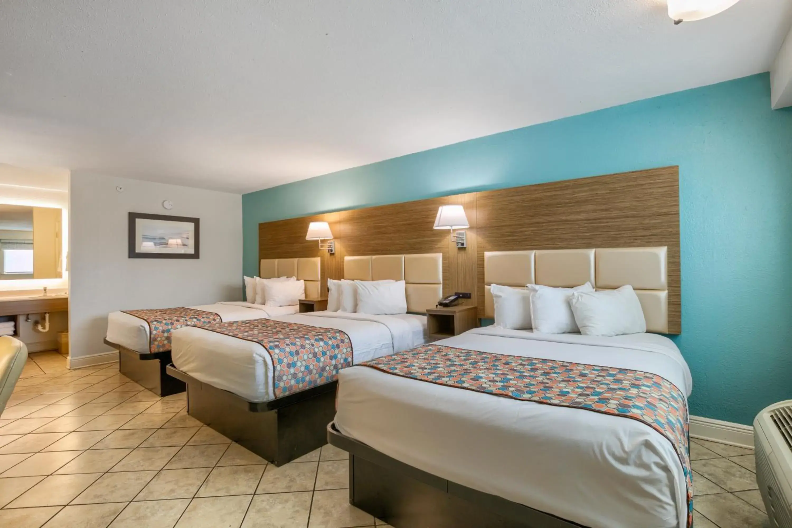 Bed in Beachside Resort Hotel
