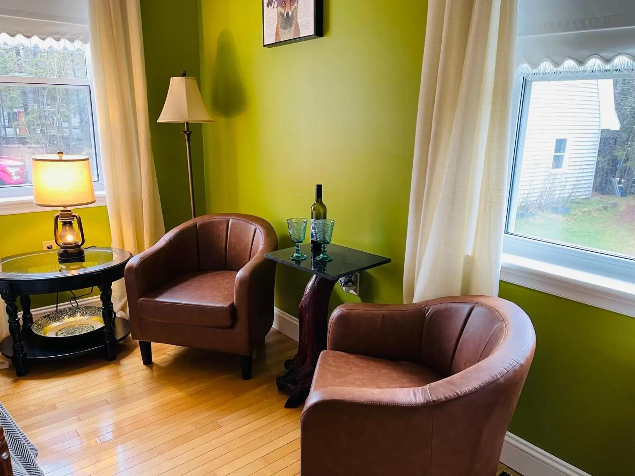 Bedroom, Seating Area in Forest & Lake PEI Bed & Breakfast