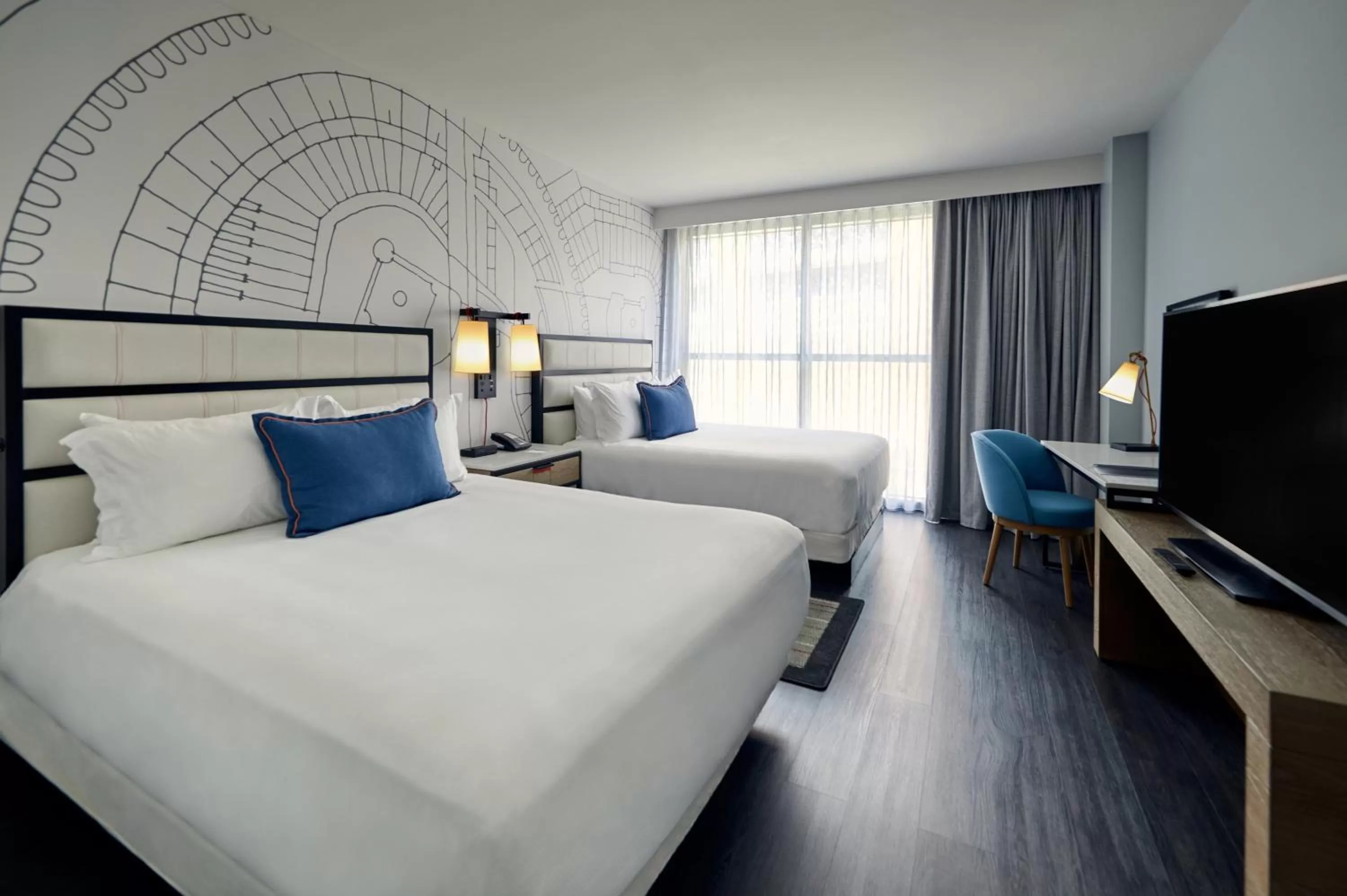 Photo of the whole room, Bed in Live! by Loews - St. Louis