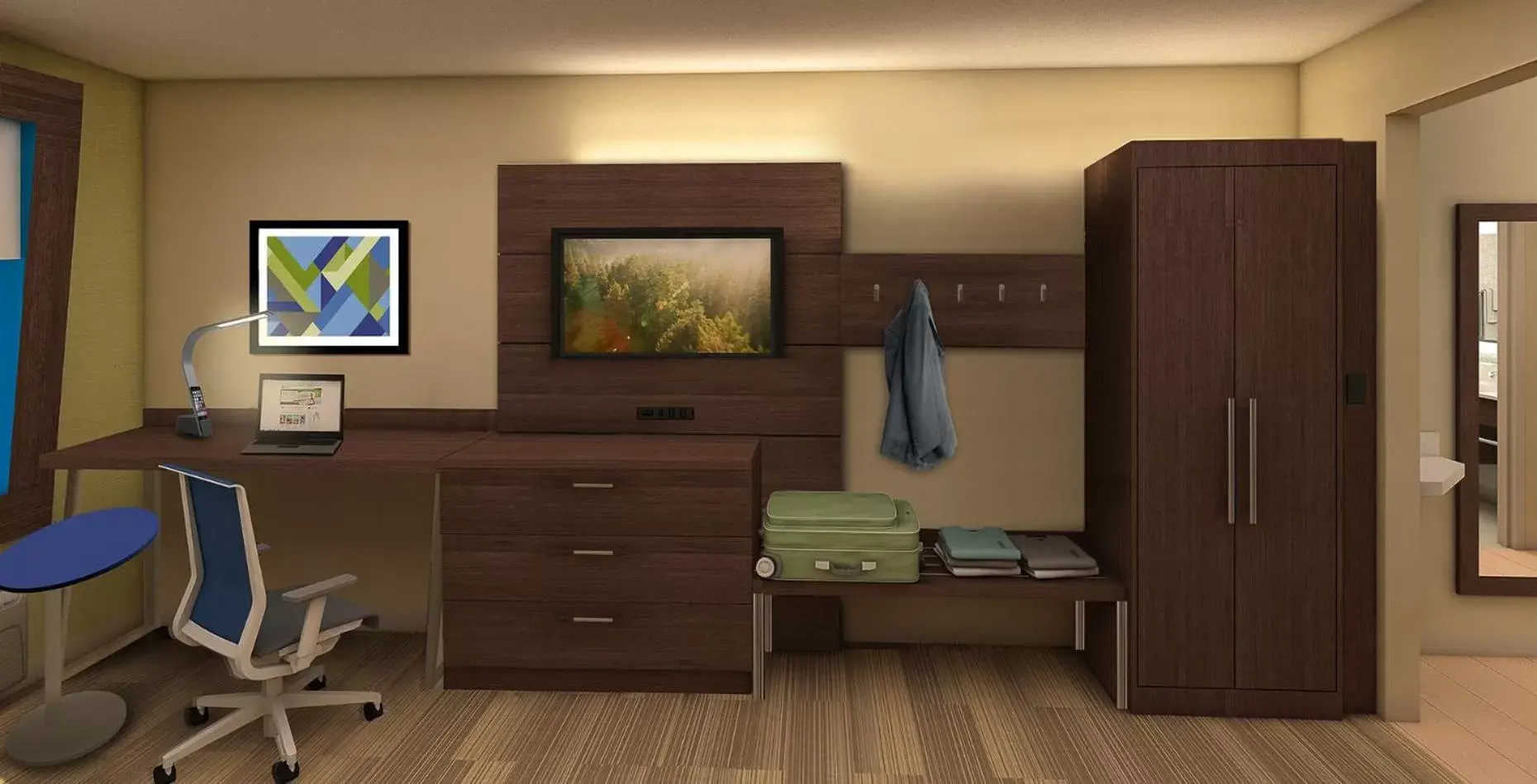Bedroom, TV/Entertainment Center in Holiday Inn Express - Canton, an IHG Hotel