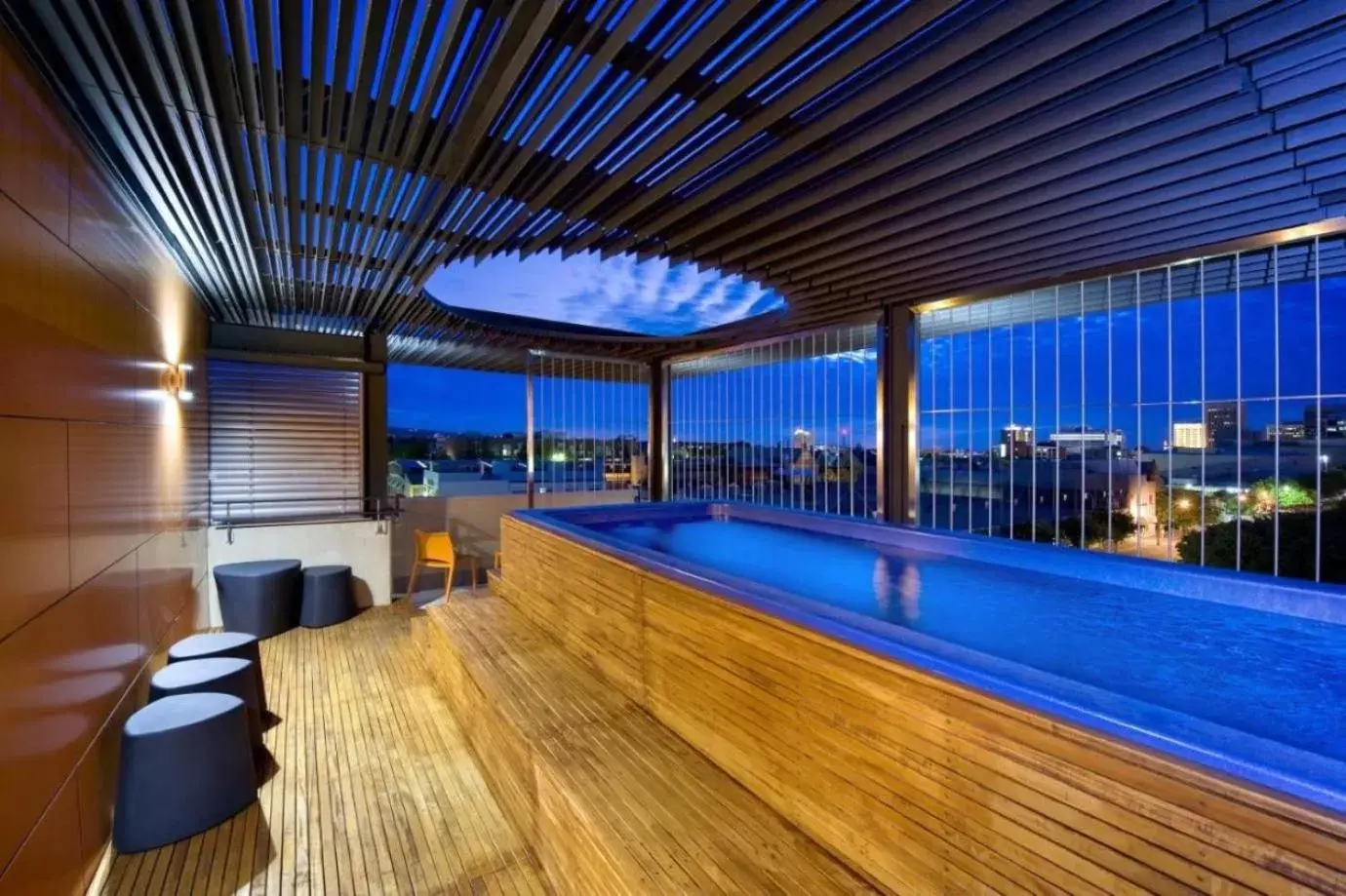 Night, Swimming Pool in The Soho Hotel, Ascend Hotel Collection