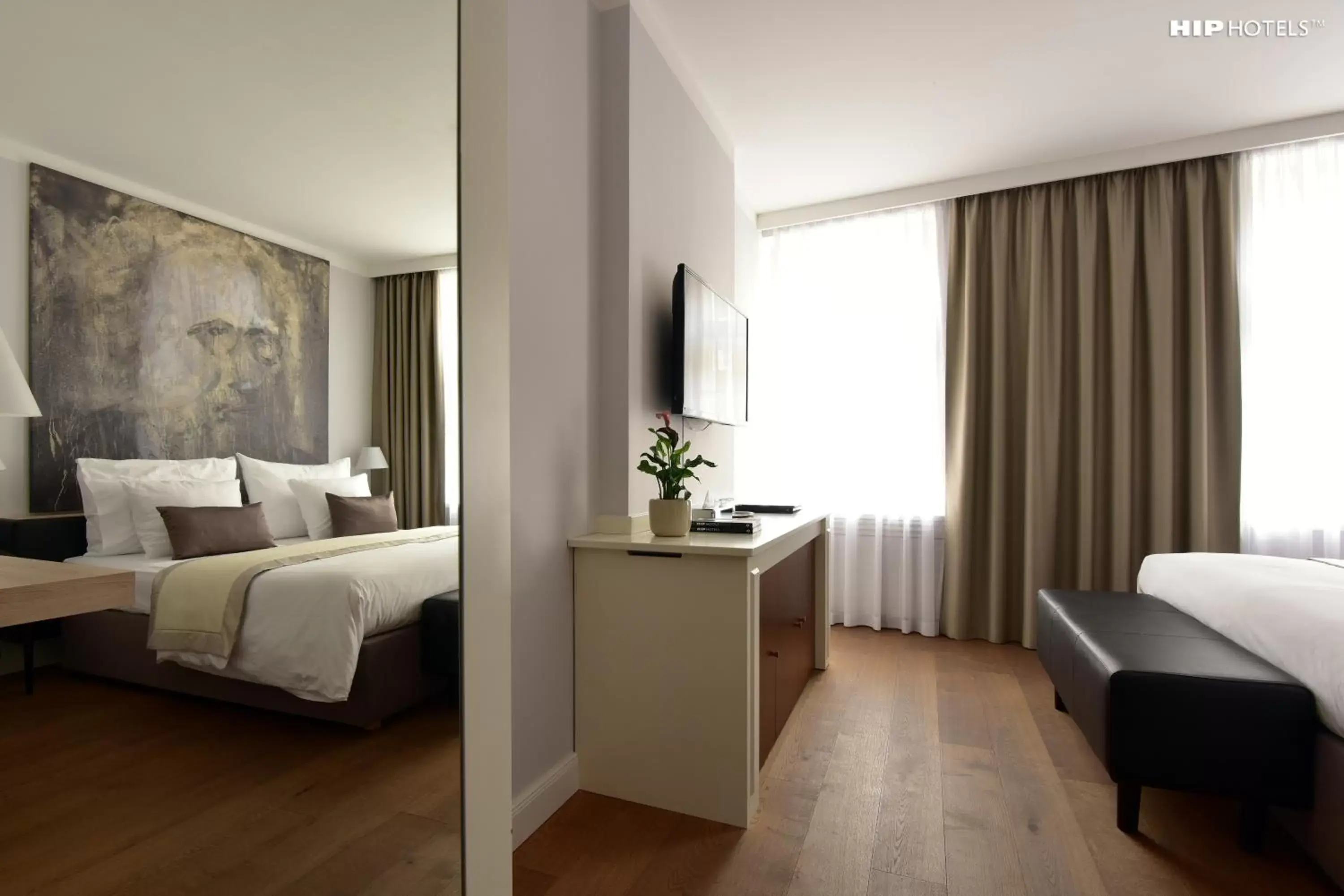 Bedroom, Bed in Design Hotel Neruda