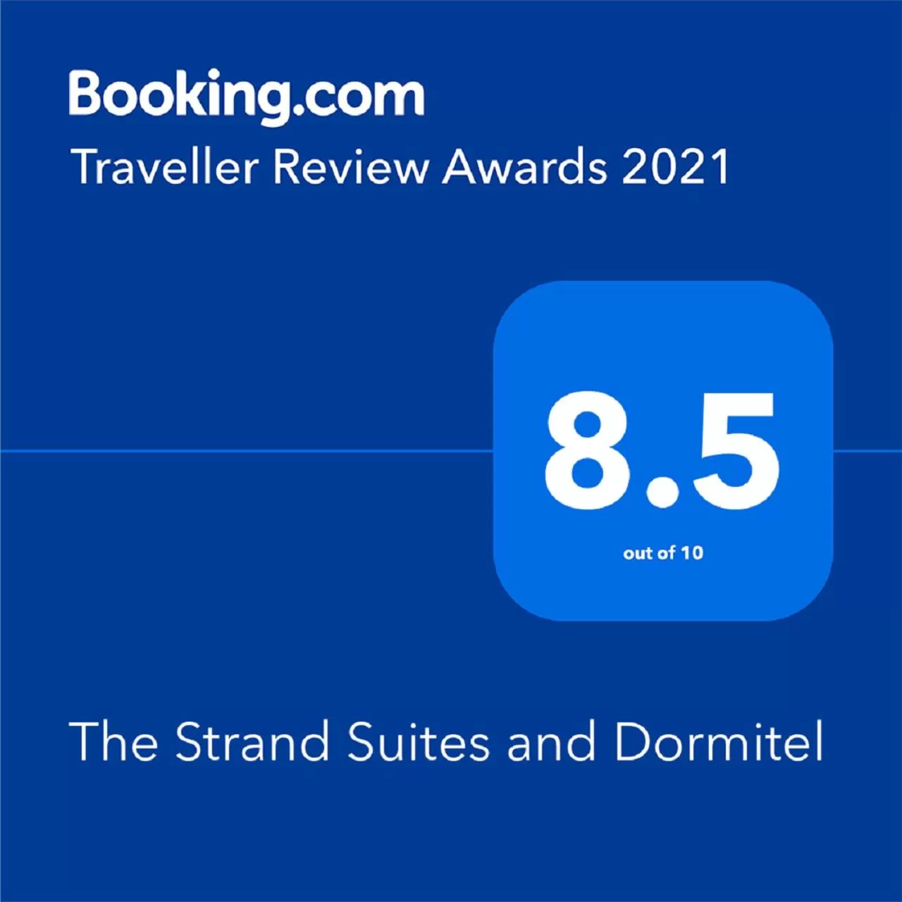 Certificate/Award in The Strand Suites and Dormitel
