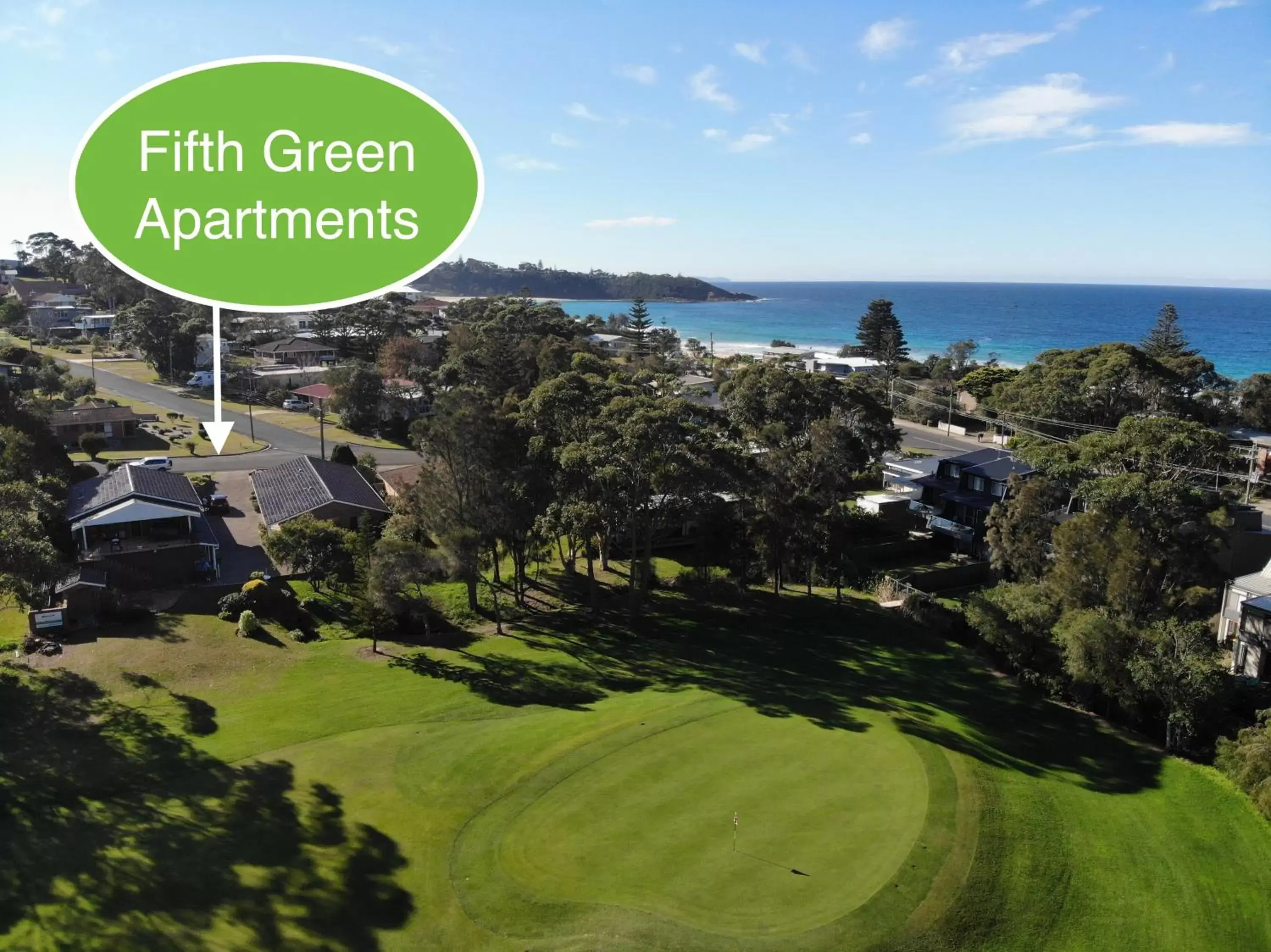 Bird's eye view in Dolphins of Mollymook Motel and Fifth Green Apartments