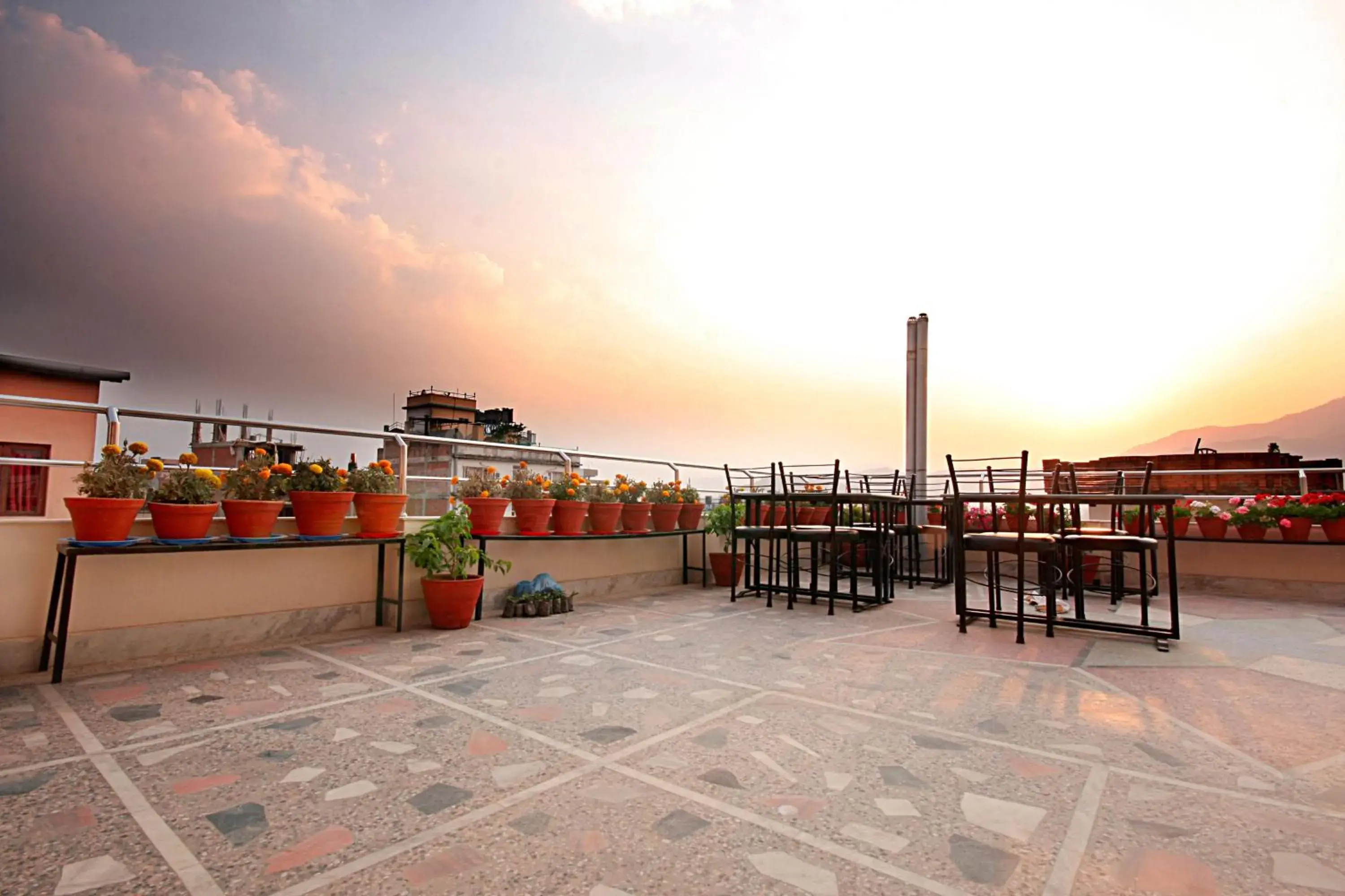 Balcony/Terrace, Restaurant/Places to Eat in Thamel Grand Hotel