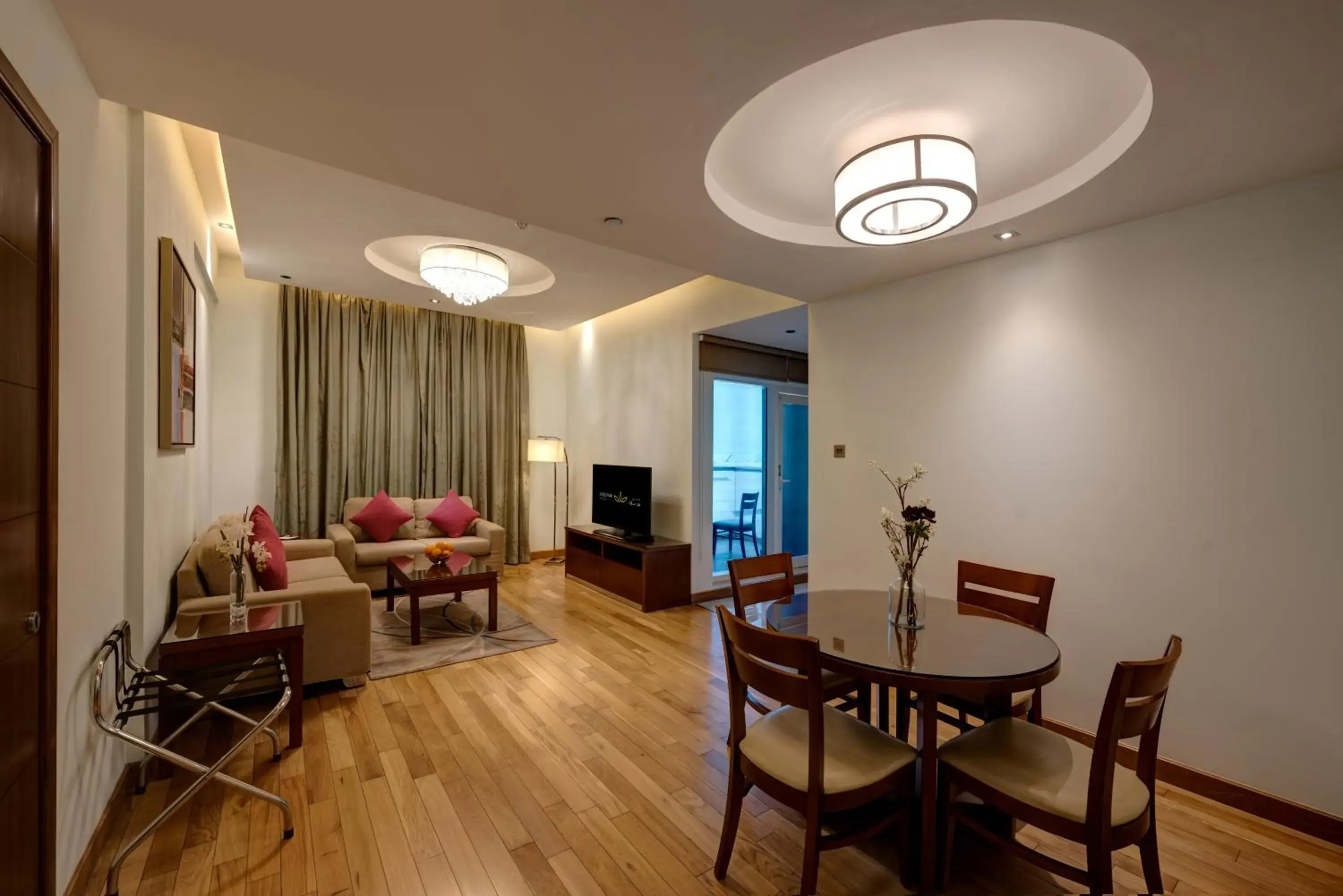Living room, Dining Area in Rose Park Hotel - Al Barsha, Opposite Metro Station