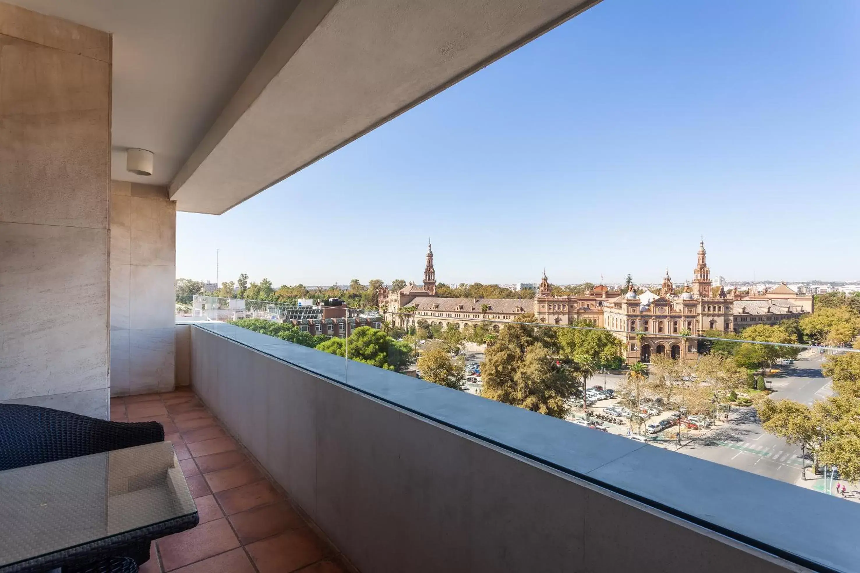 Bedroom, Balcony/Terrace in Melia Sevilla