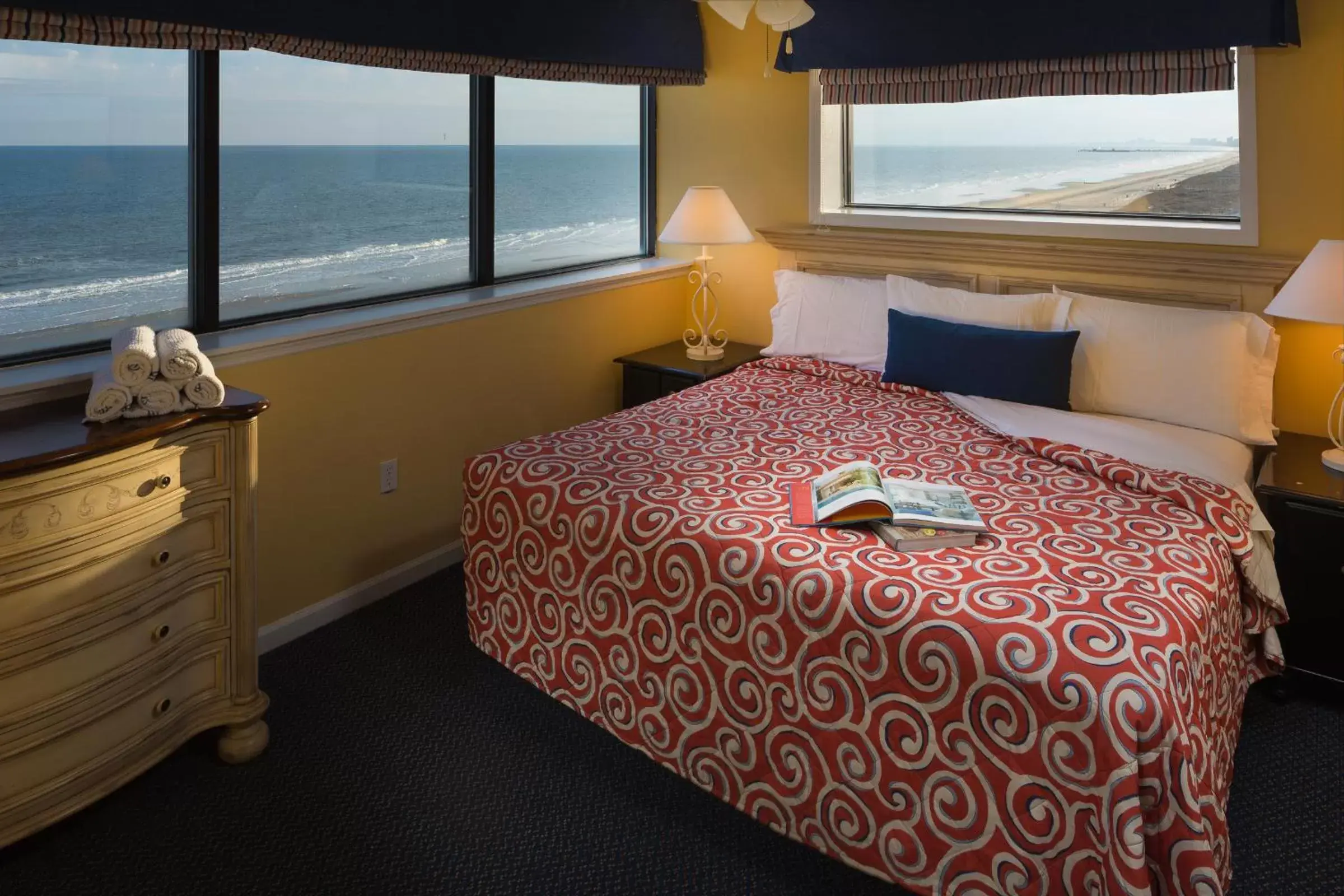 Bedroom, Bed in Ocean Club Resort Myrtle Beach a Ramada by Wyndham