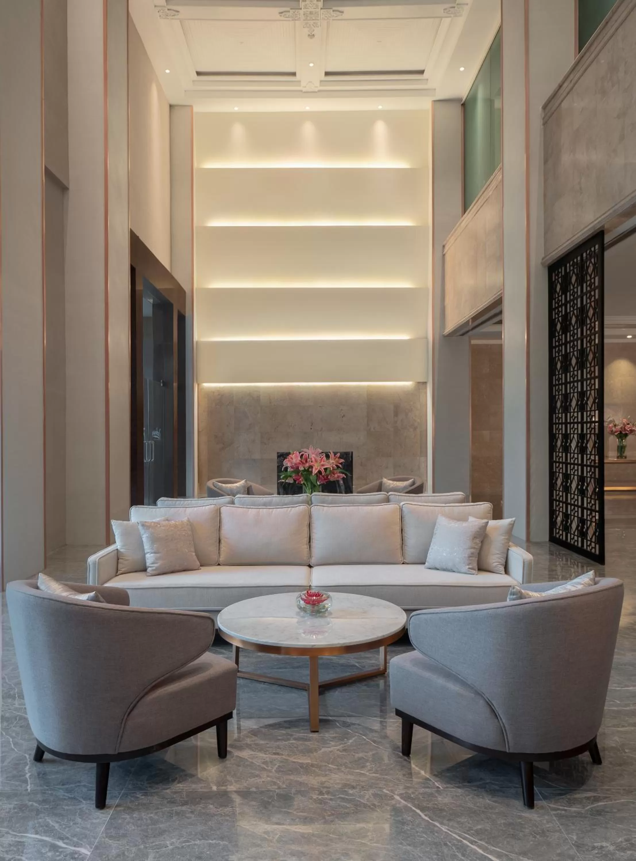 Lobby or reception in AIHO Hotel Medan