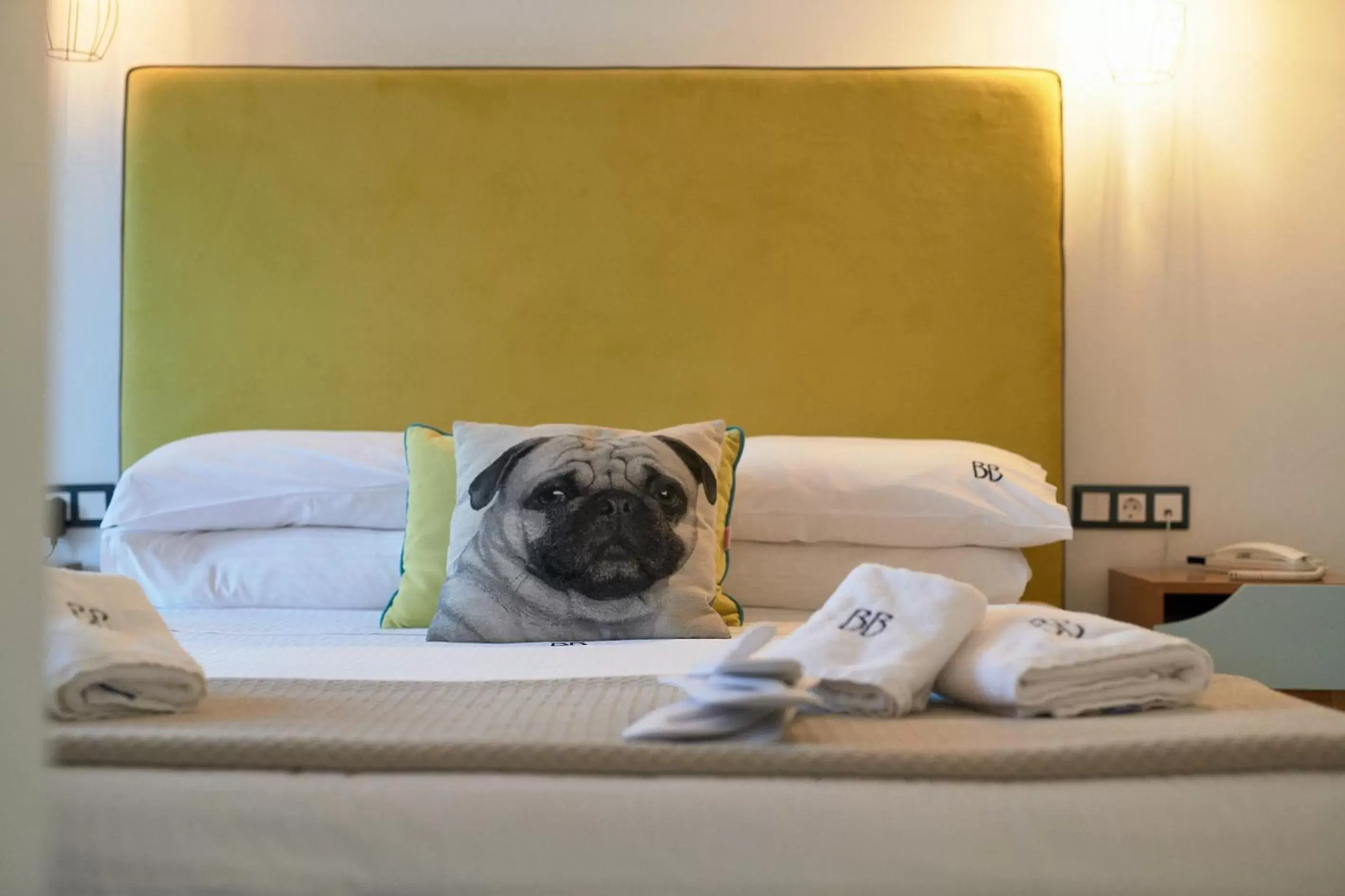 Decorative detail, Bed in Blue Bottle Boutique Hotel