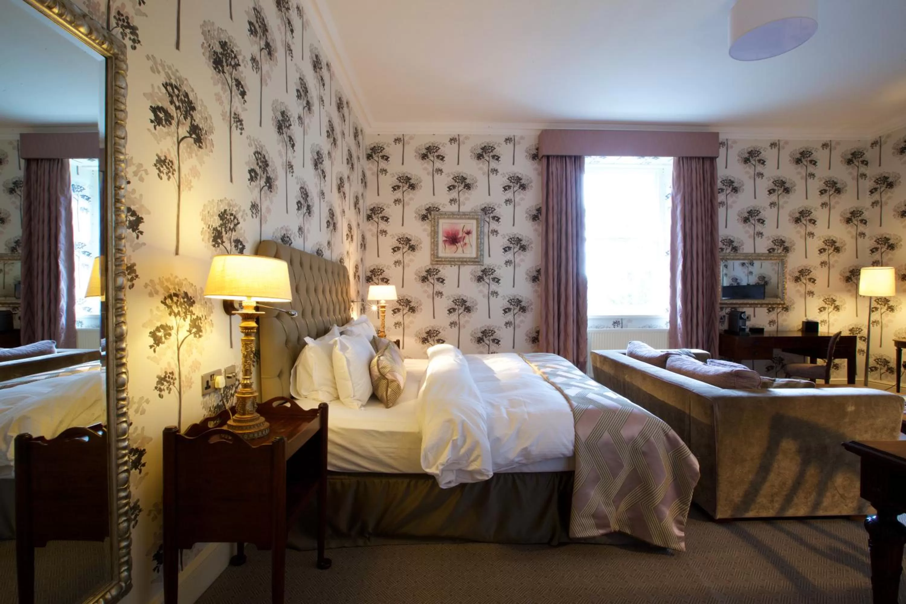 Photo of the whole room, Bed in Storrs Hall Hotel on the shore of Lake Windermere