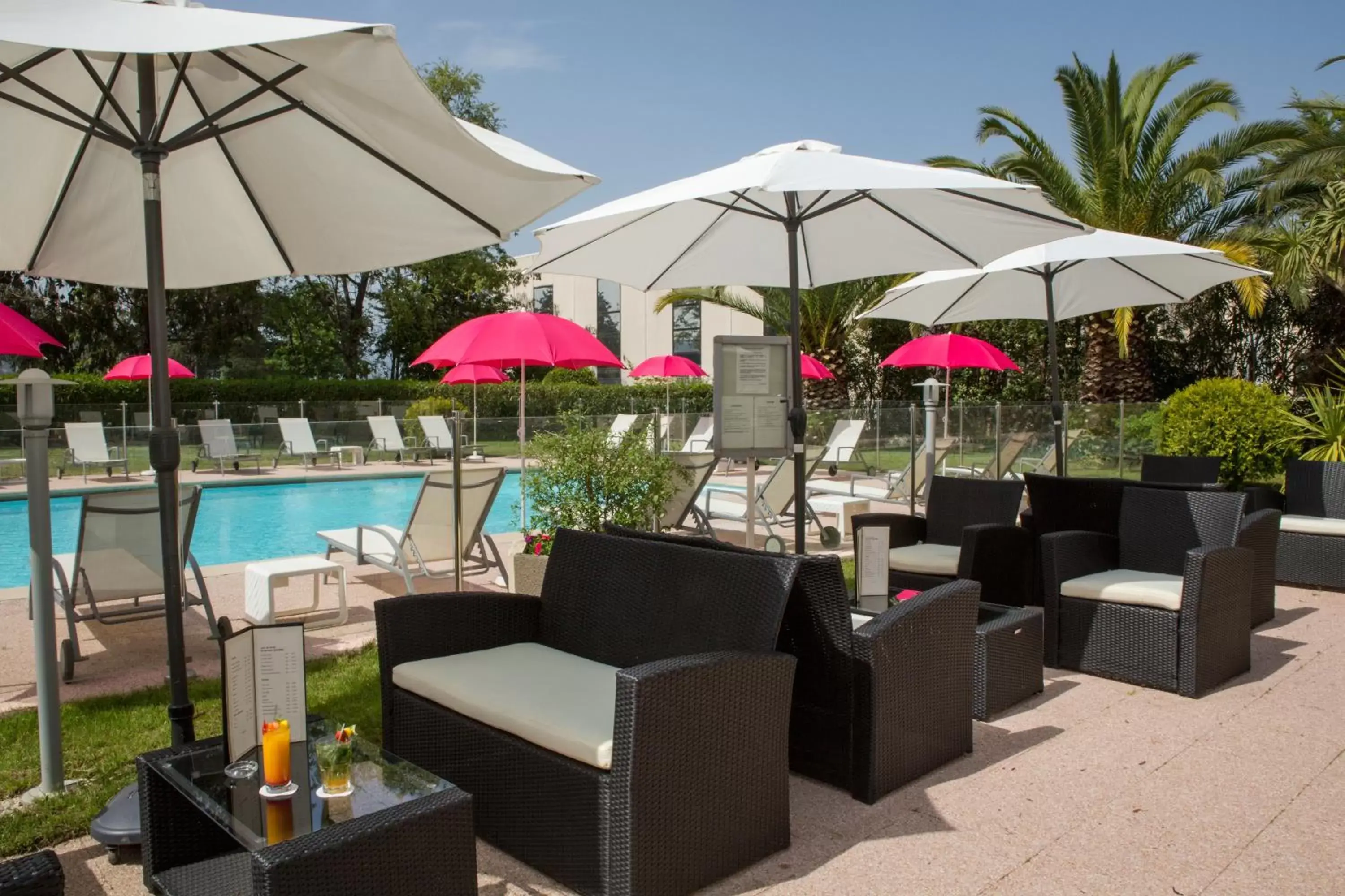 Balcony/Terrace, Swimming Pool in Mercure Cannes Mandelieu