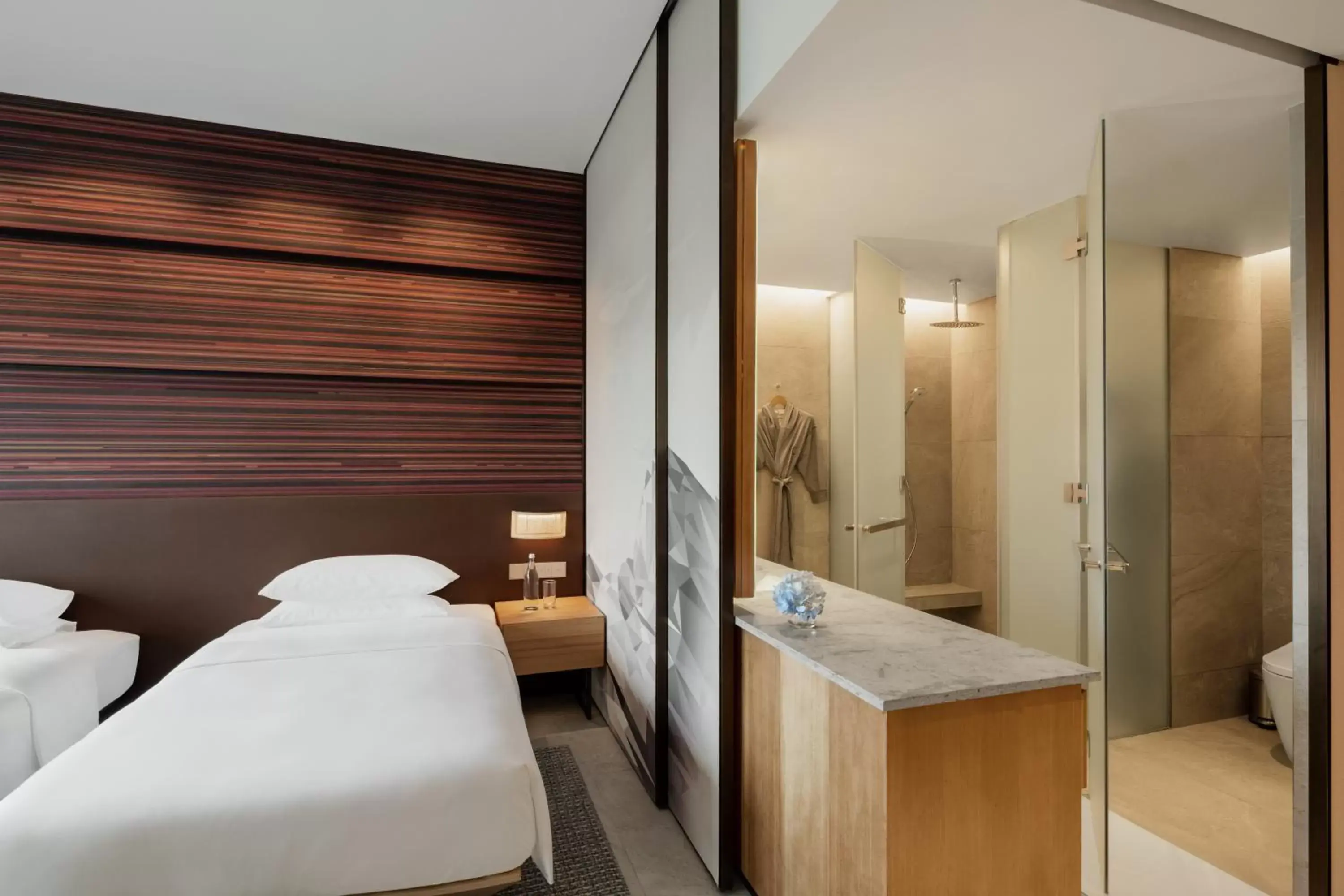 Bathroom, Bed in Hyatt Centric Kota Kinabalu