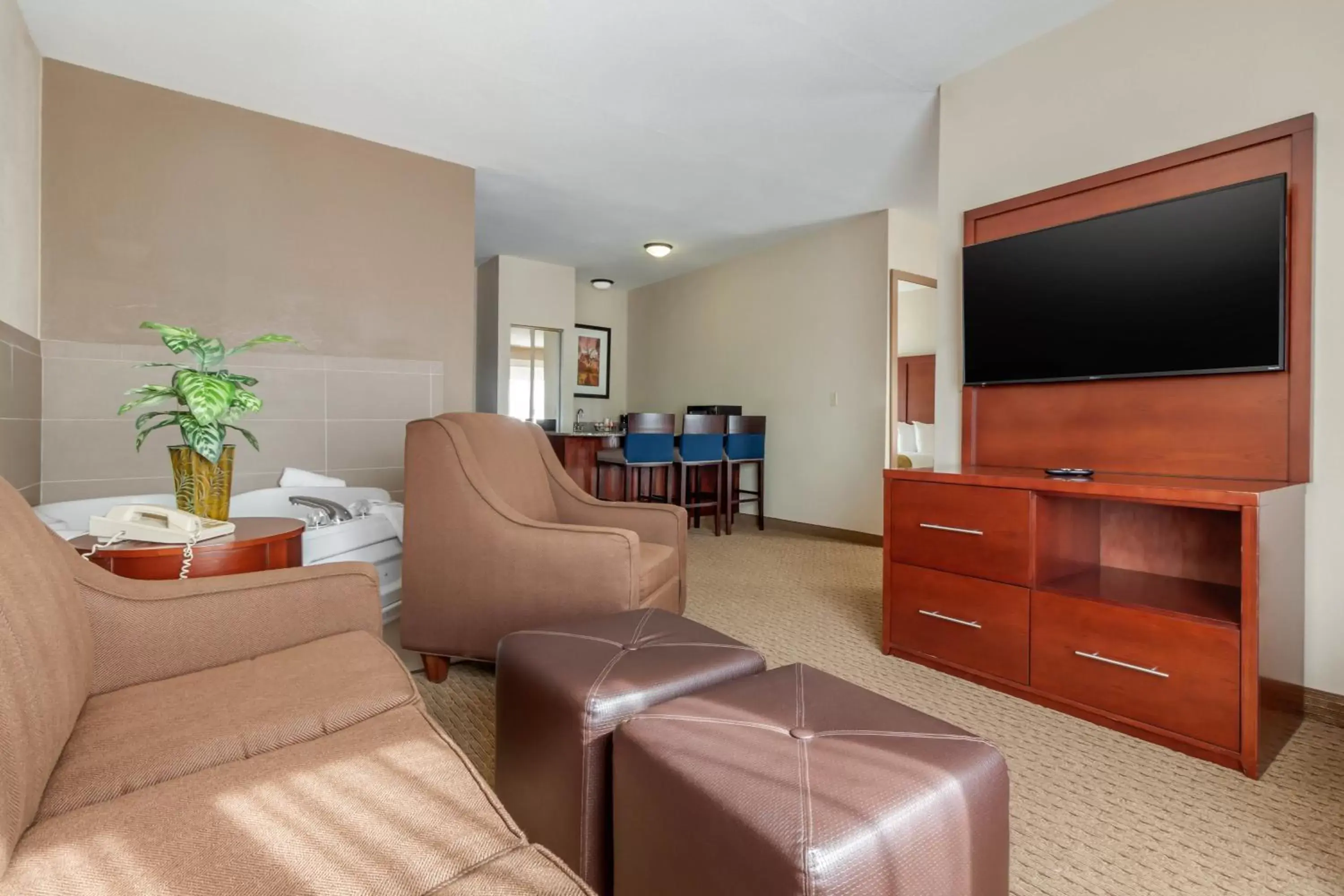 TV and multimedia, Seating Area in Comfort Suites Omaha East-Council Bluffs