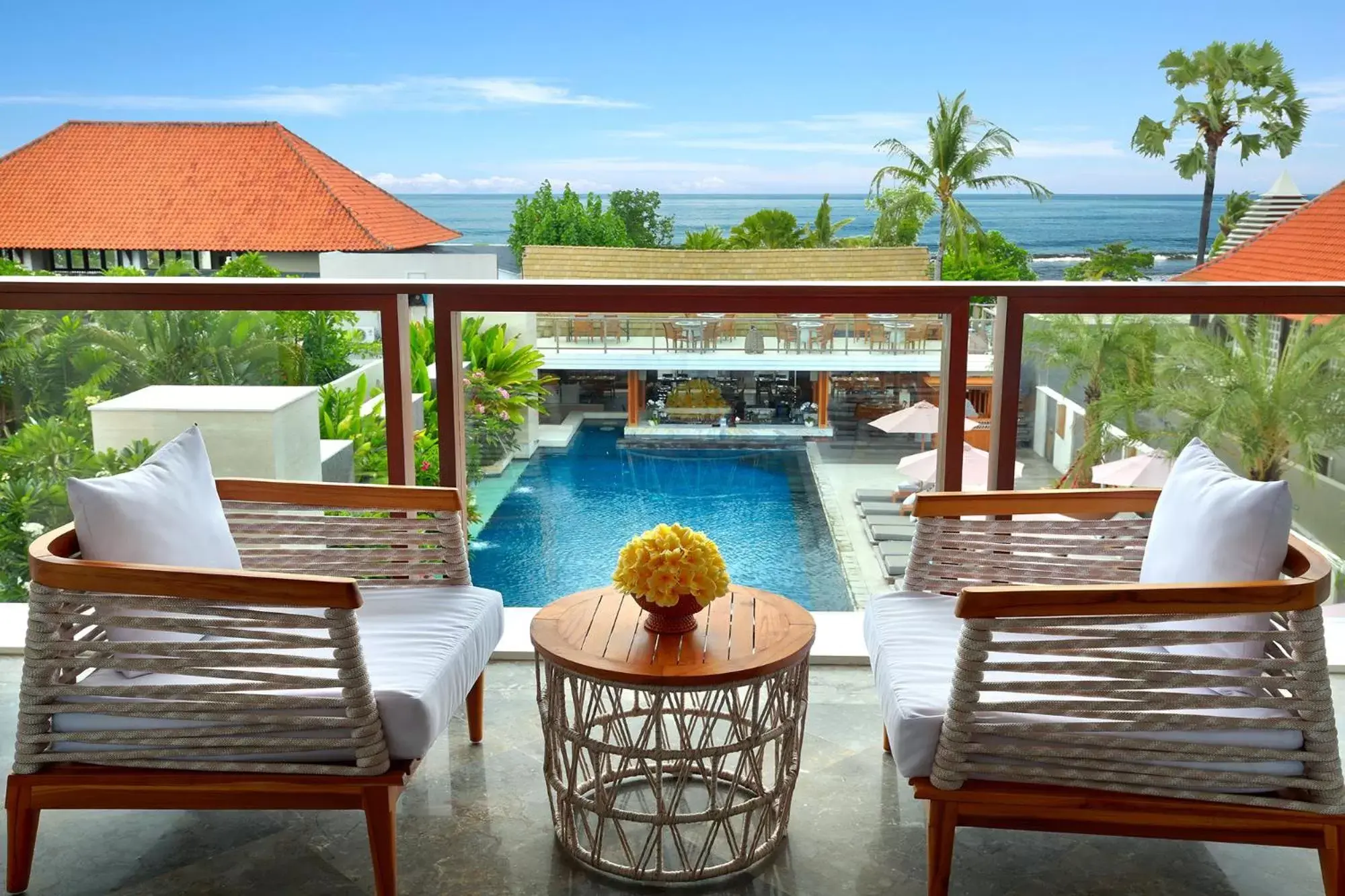 Balcony/Terrace, Pool View in The Bandha Hotel & Suites