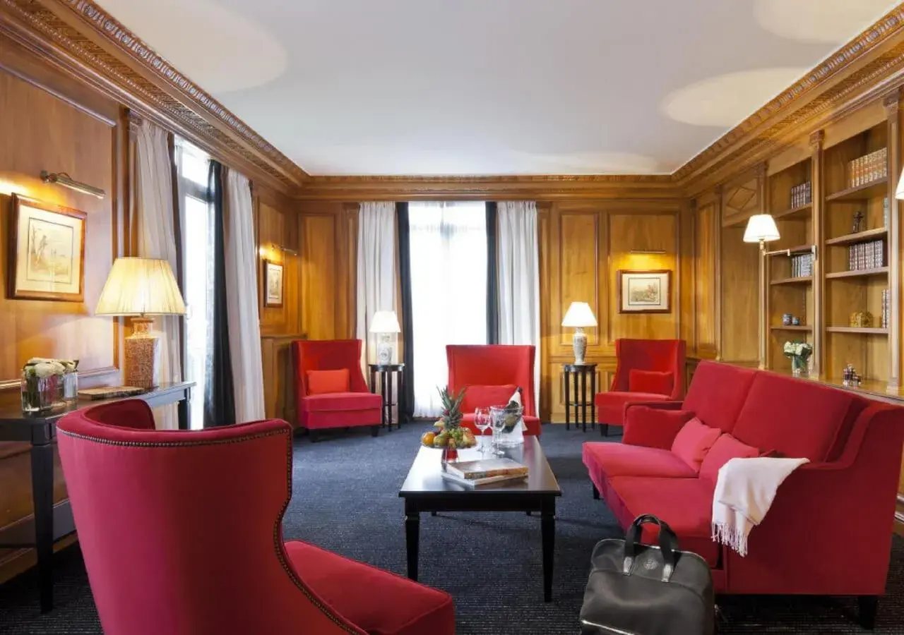 Library, Seating Area in Hotel Barriere Le Royal Deauville