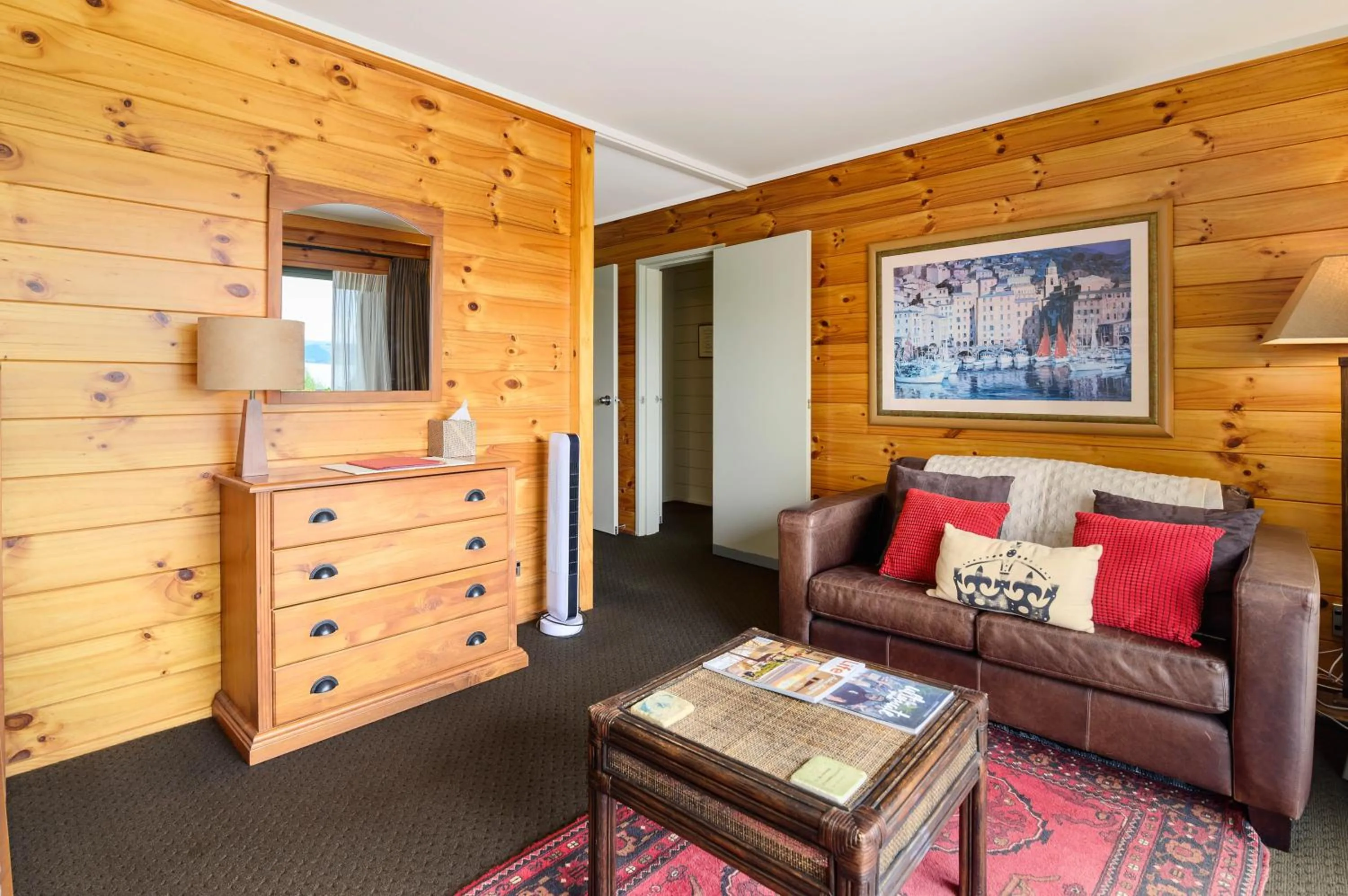 Living room in Koura Lodge