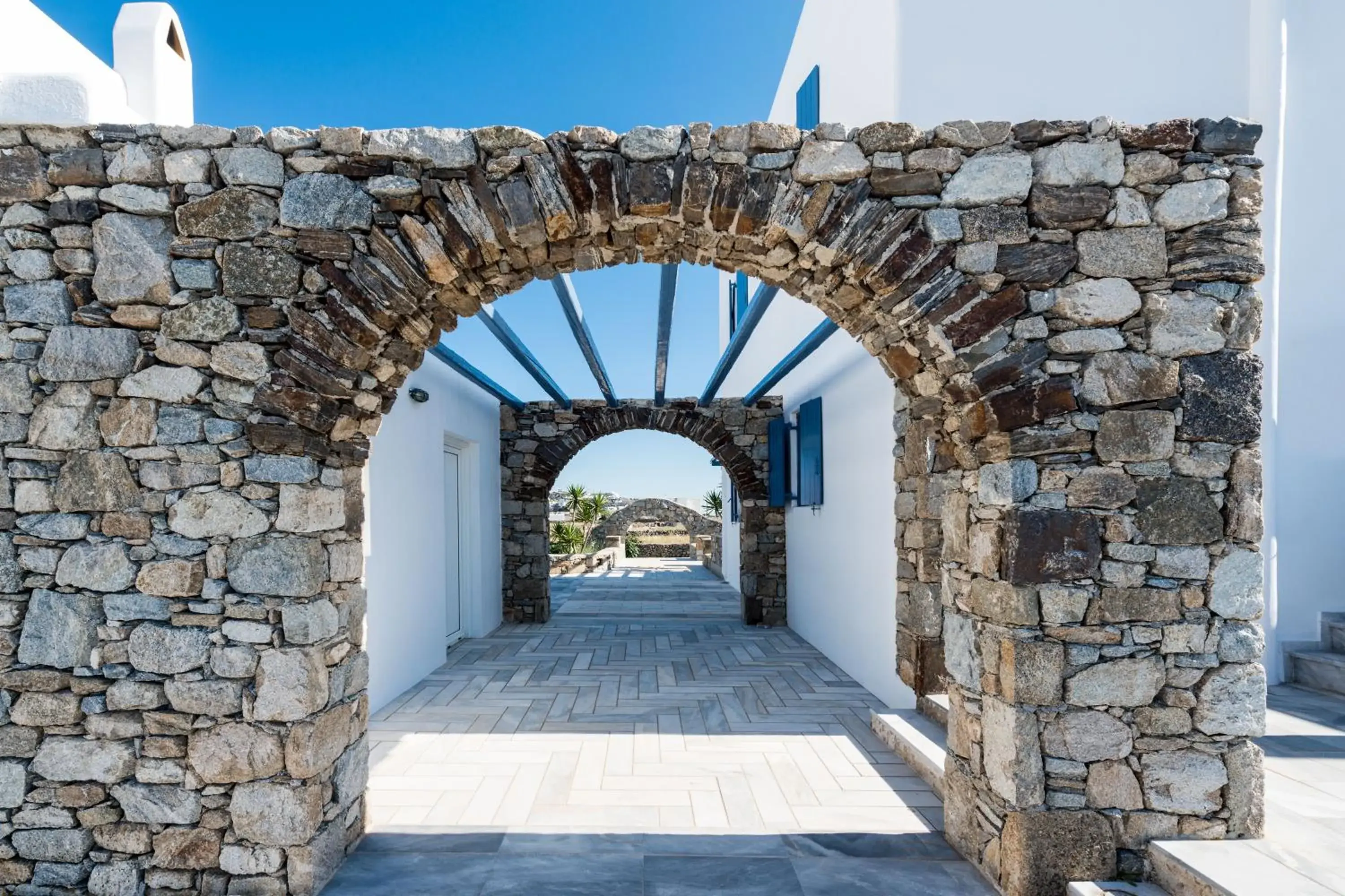 Facade/entrance in Giannoulaki Hotel