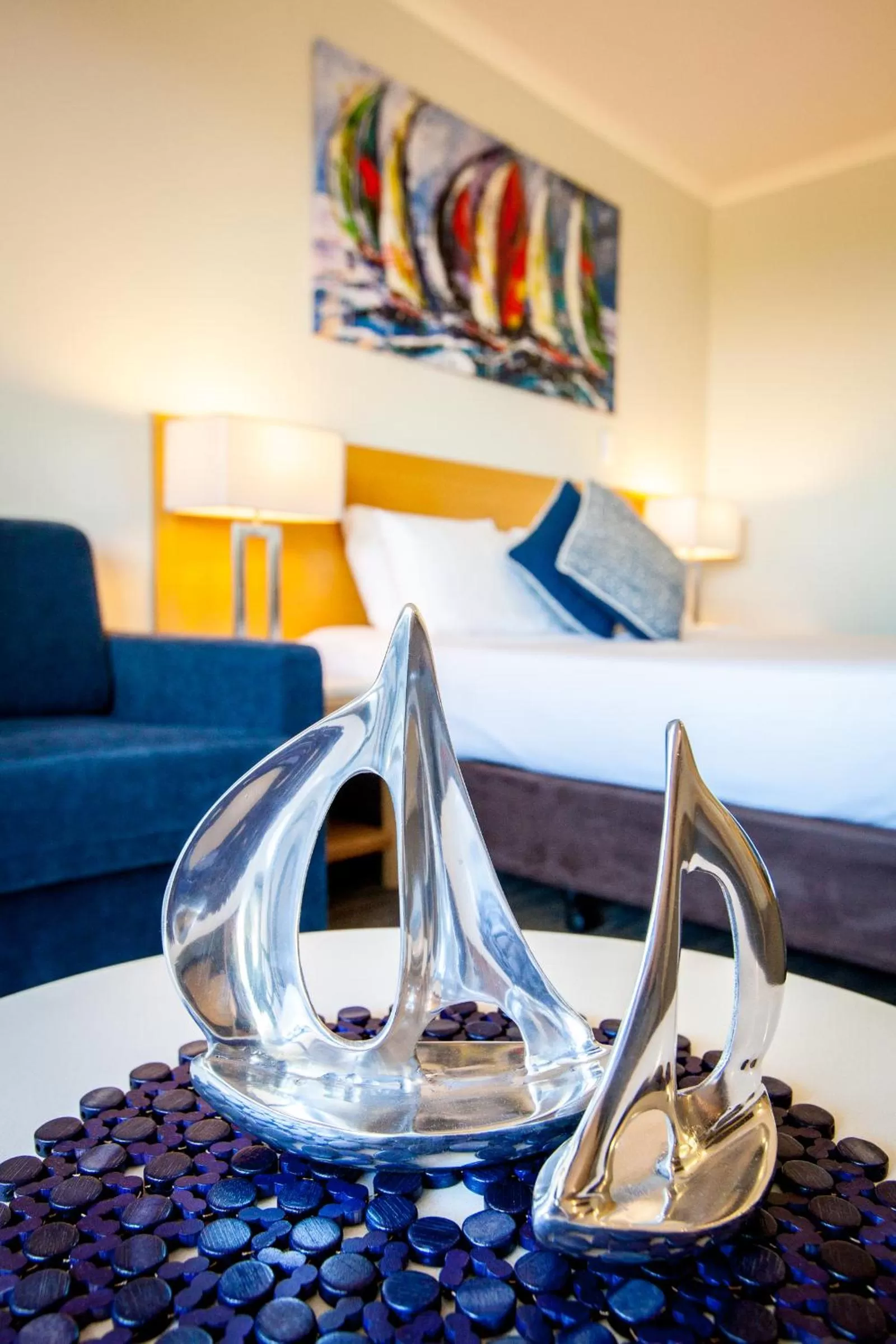 Decorative detail, Bed in Manly Marina Cove Motel