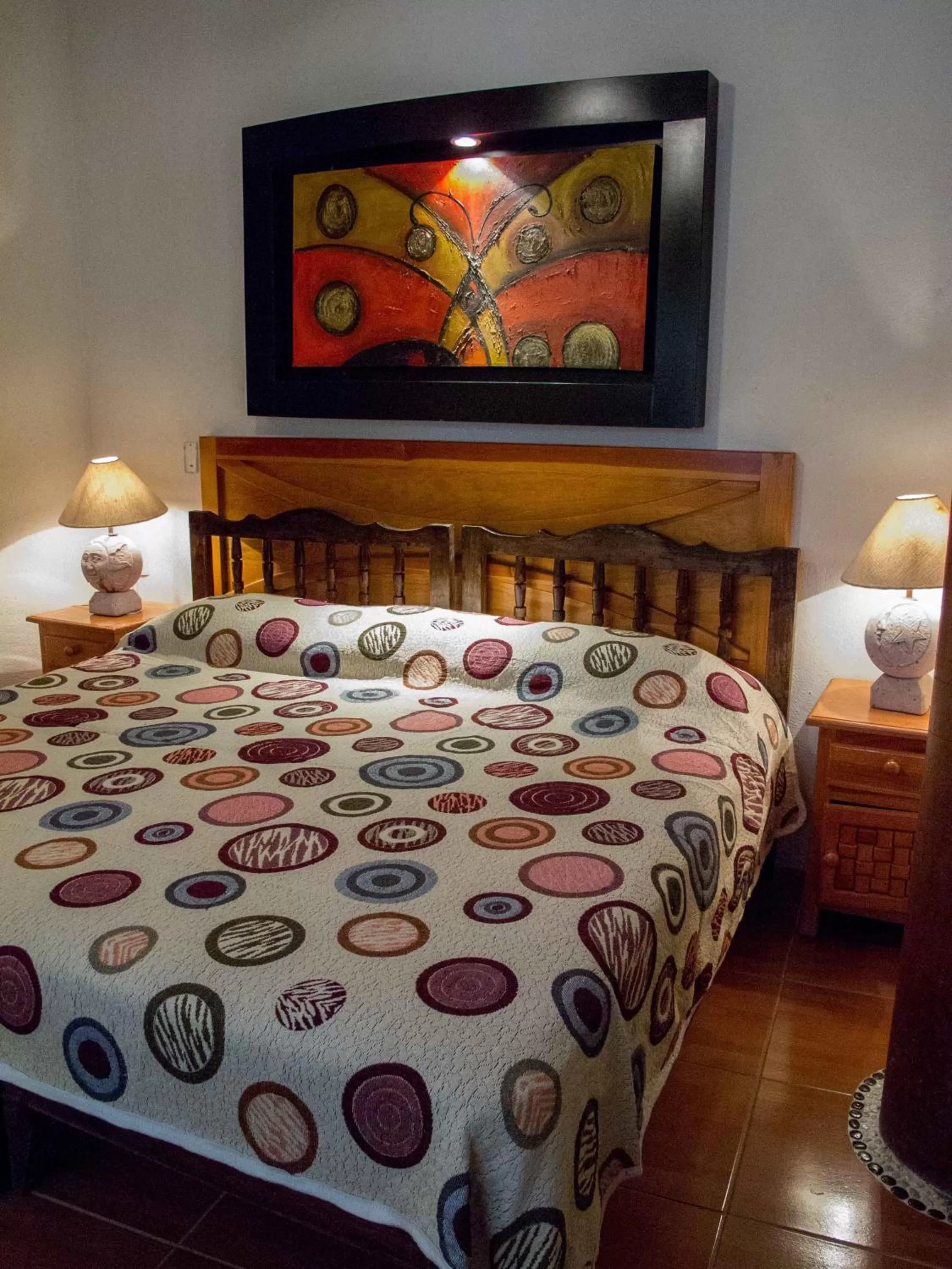 Bed in Hotel Villas Las Azucenas