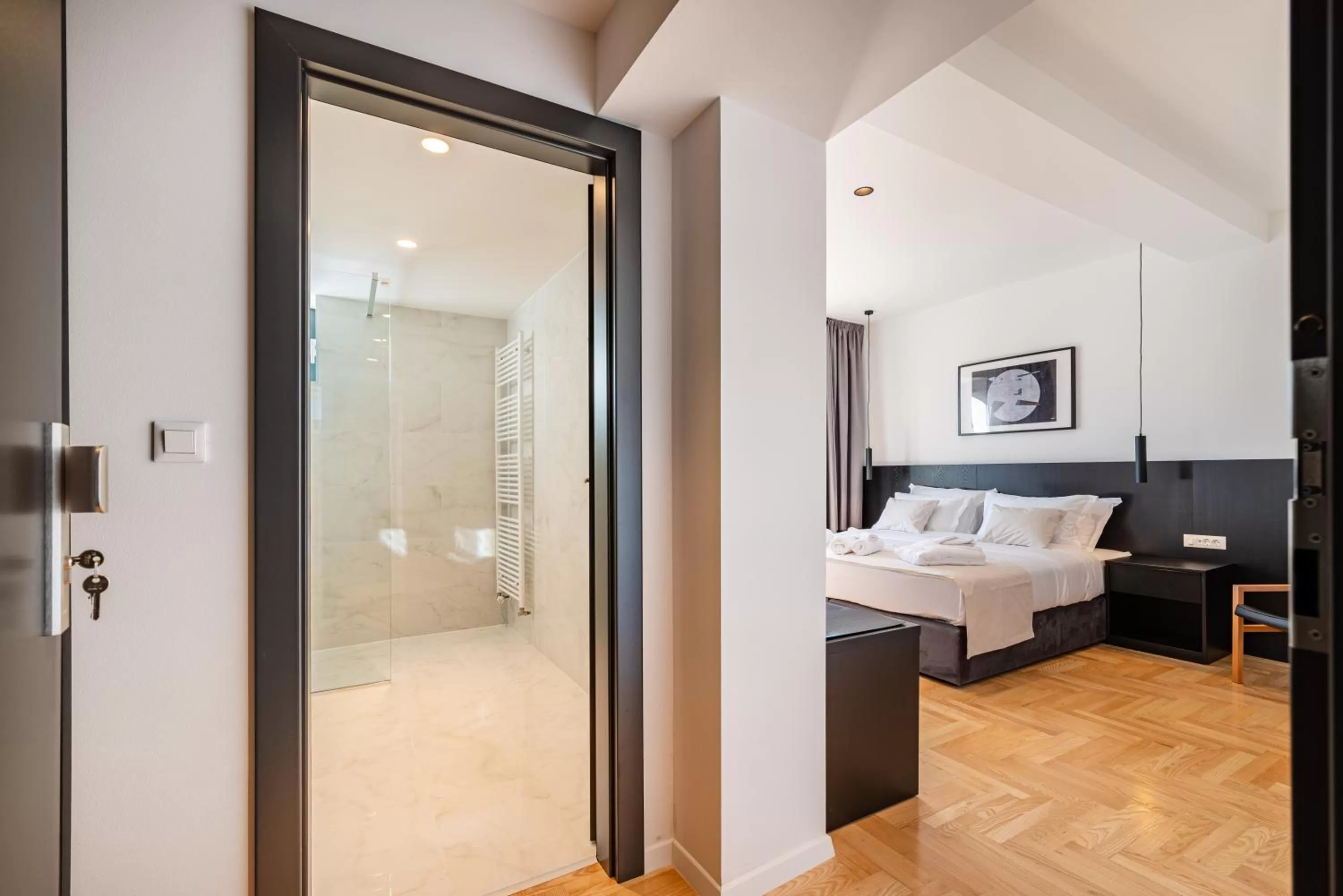 Shower, Bed in Miramare Hotel