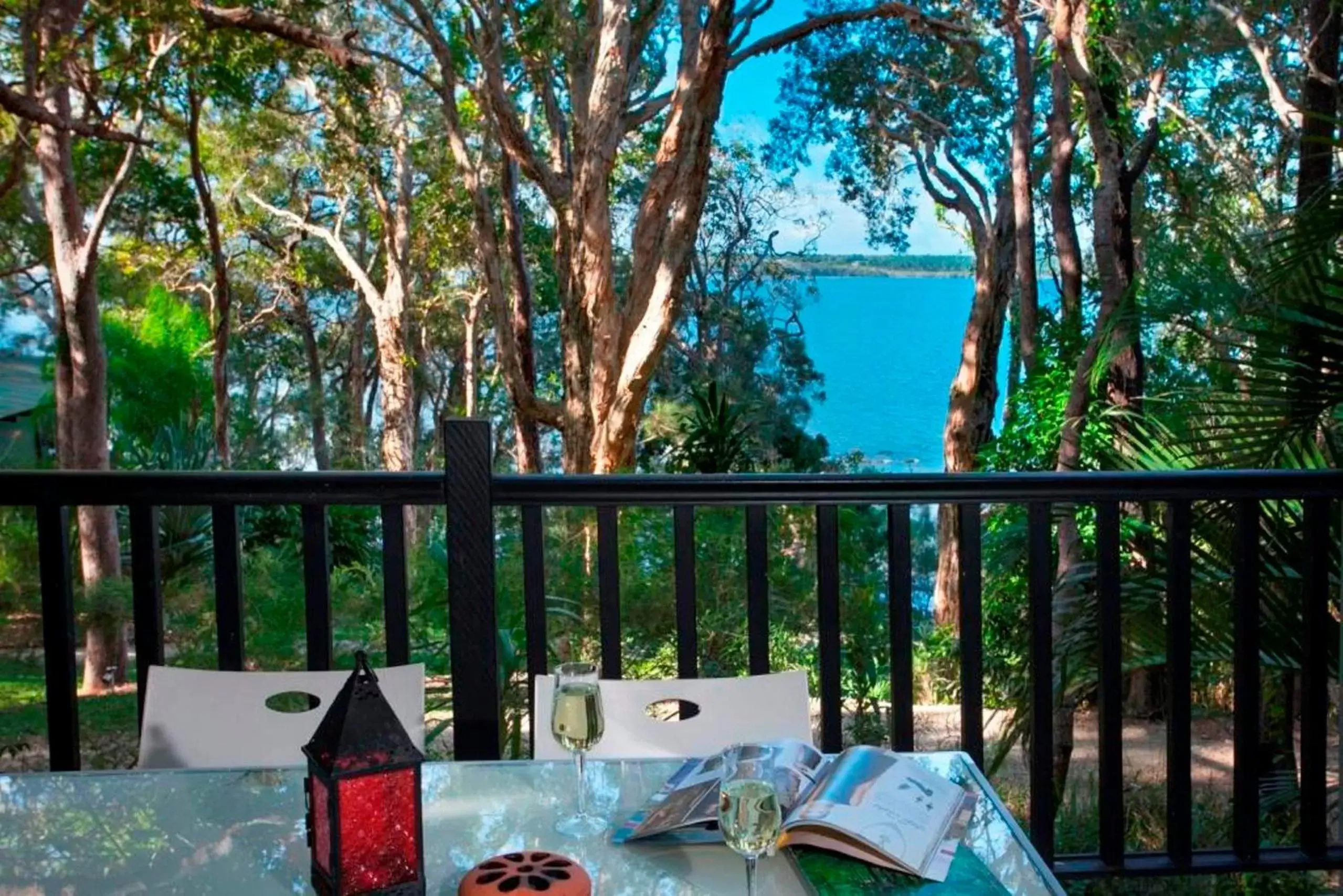 Balcony/Terrace in Eumarella Shores Noosa Lake Retreat