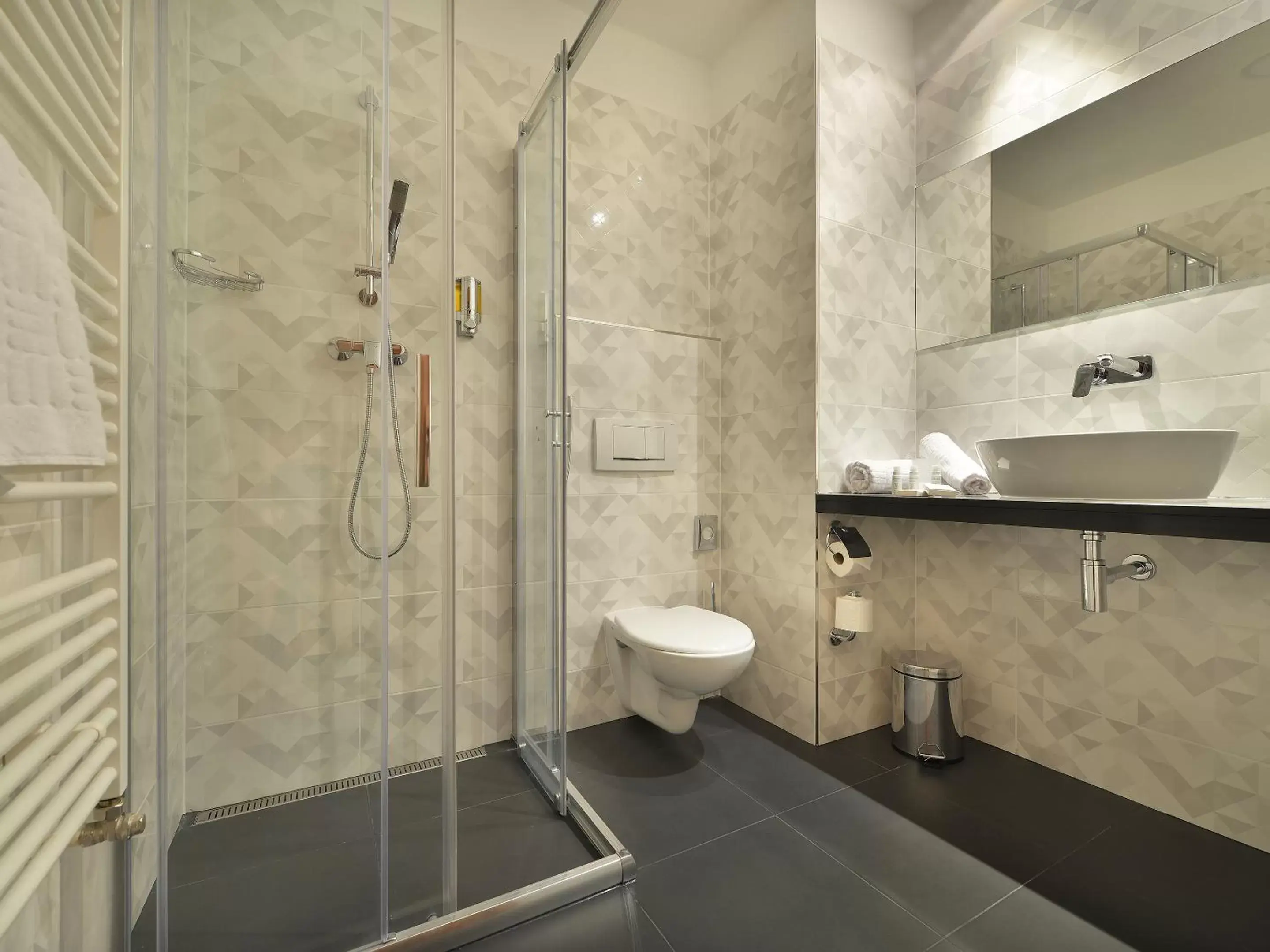 Shower, Bathroom in Ramada Airport Hotel Prague