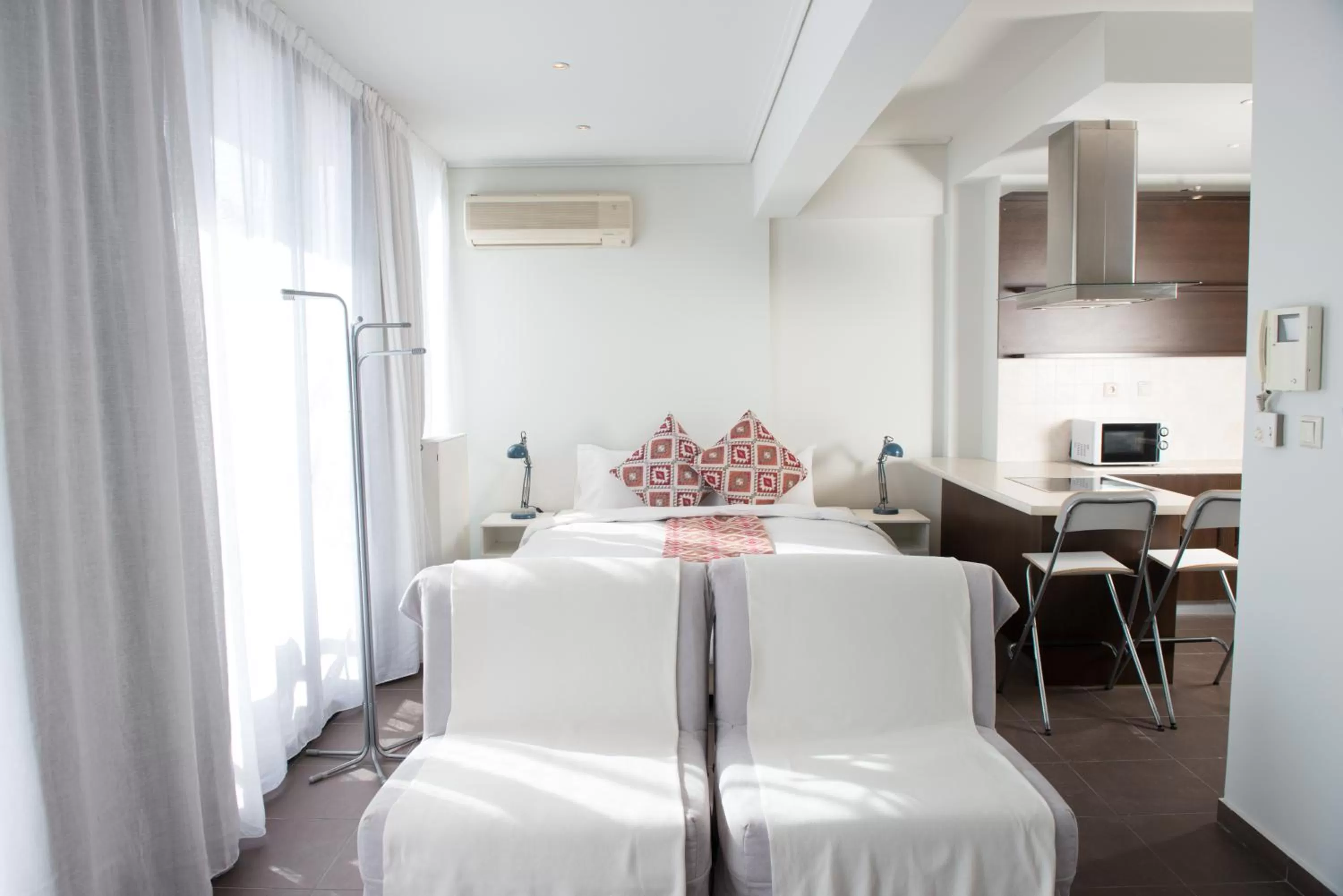 Living room, Bed in Athens Studios