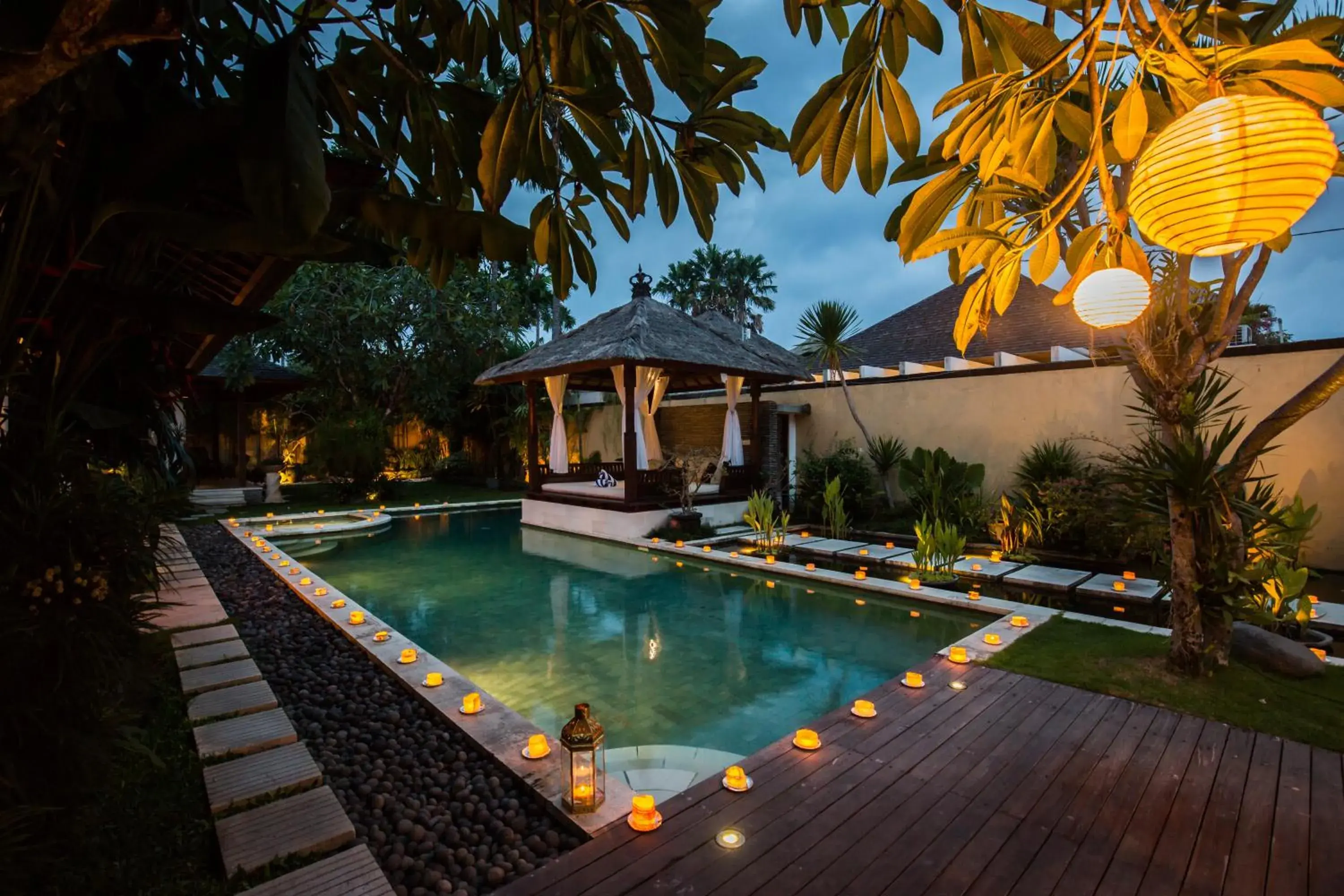 Night, Swimming Pool in Villa Seriska Satu Sanur